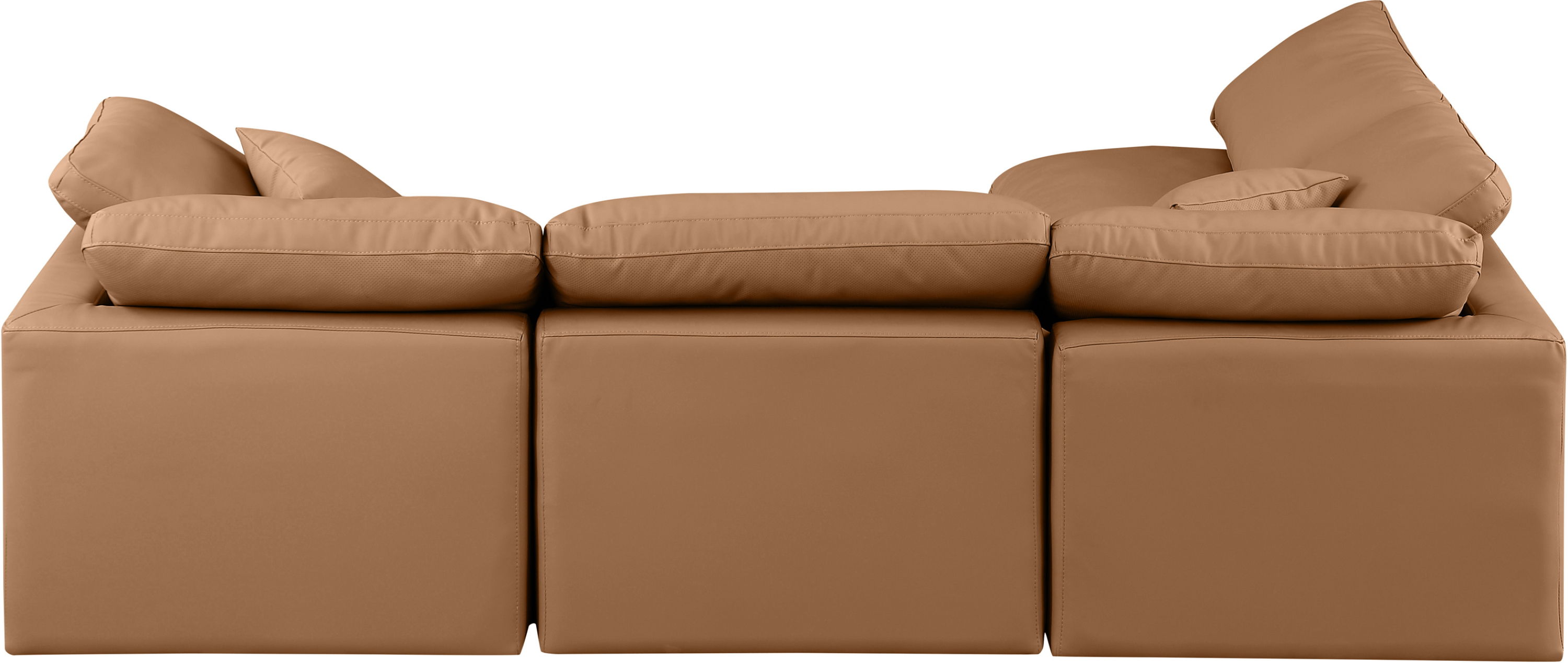 Indulge - Faux Leather 4 Piece Modular Sectional - Cognac