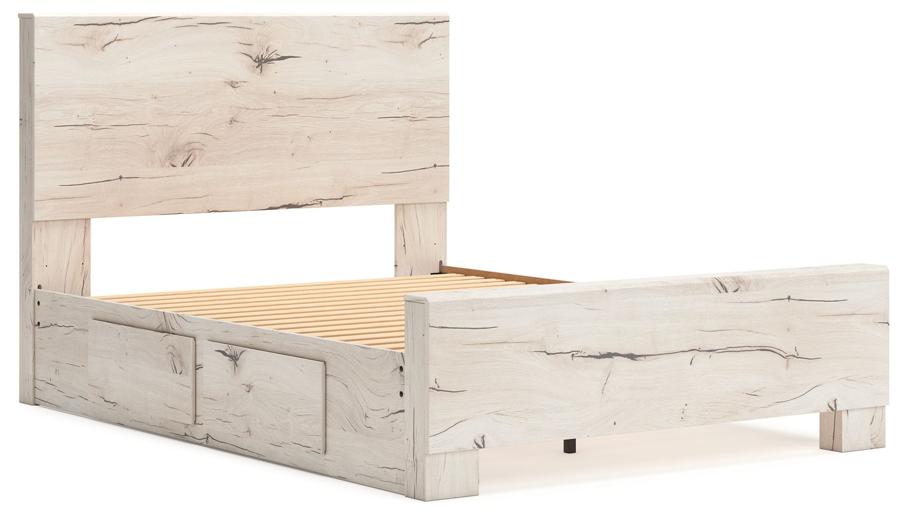 Ashley Furniture Lawroy - Queen Panel Bed With Under Bed Storage - Light Natural - Image 10