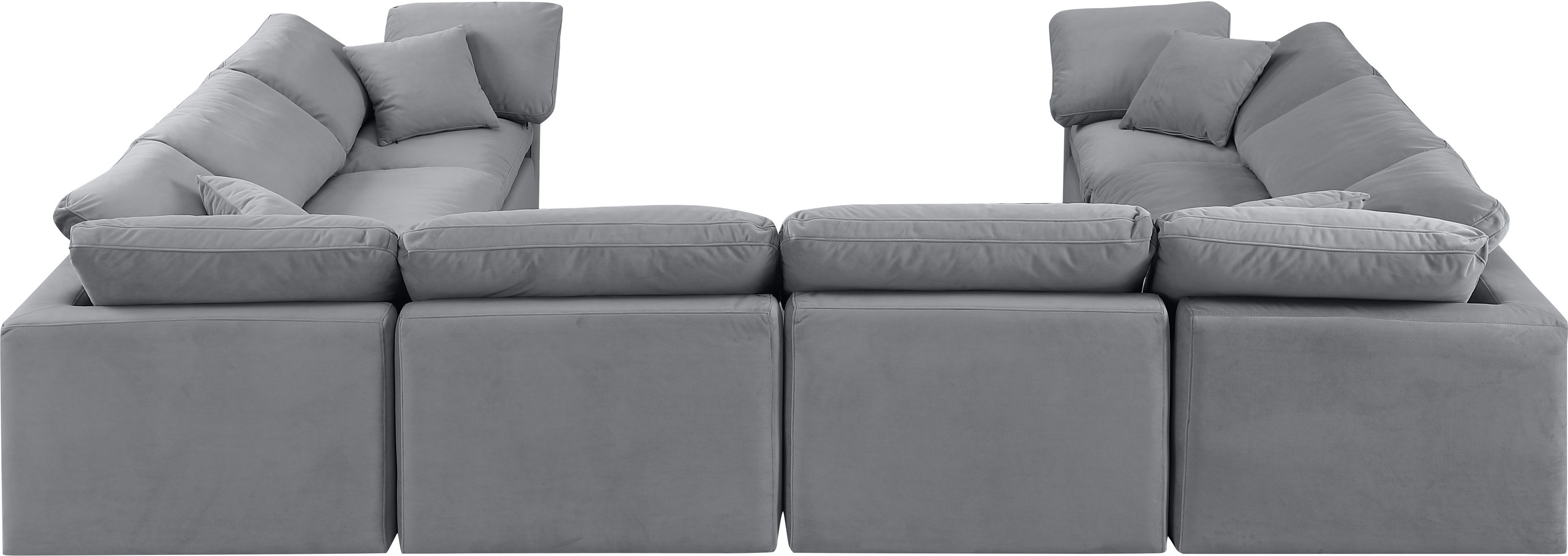 Indulge - Velvet 8 Piece Modular Sectional - Dark Gray