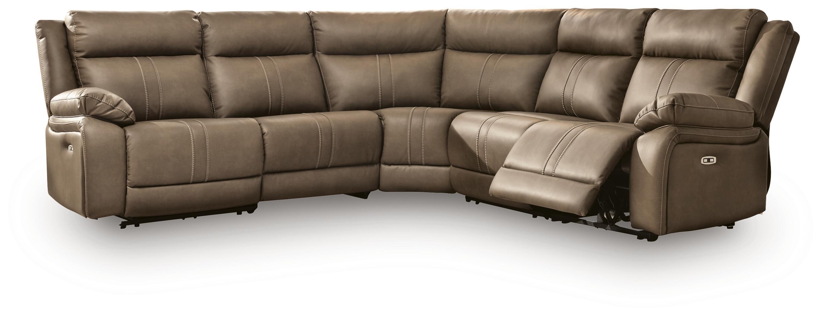 Max-Momentum - 5-Piece Power Reclining Sectional - Biscotti
