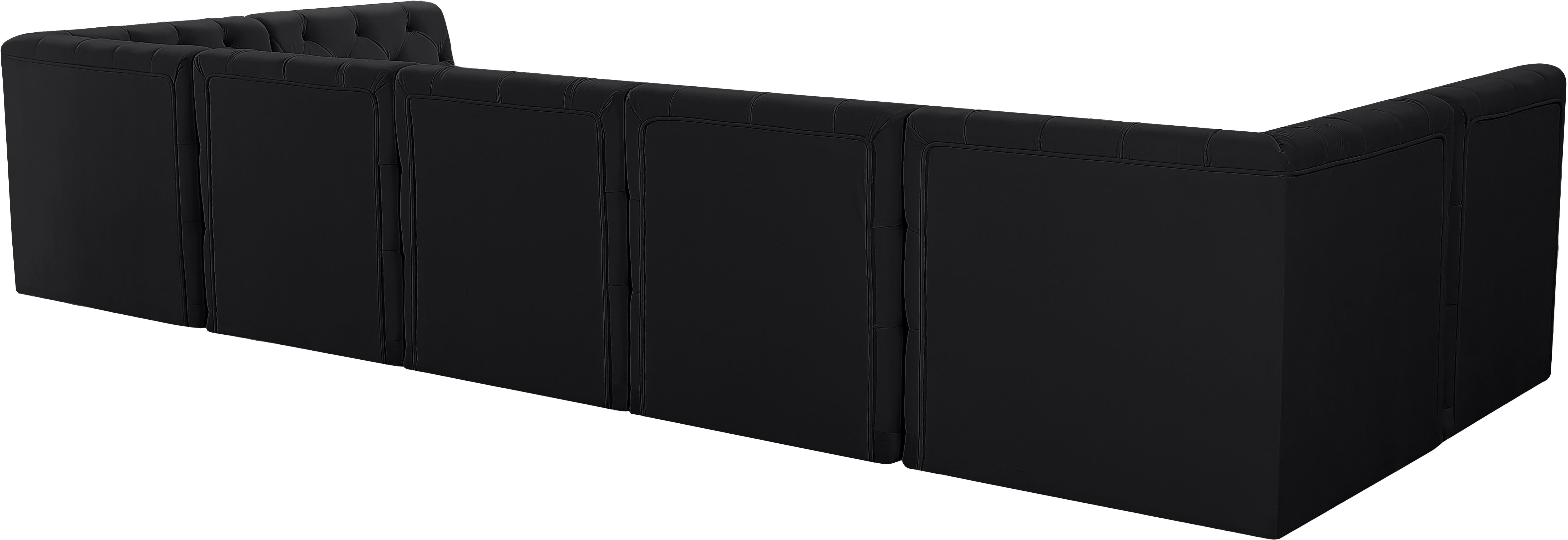 Tuft - 7 Piece Modular U-Shaped Sectional - Black