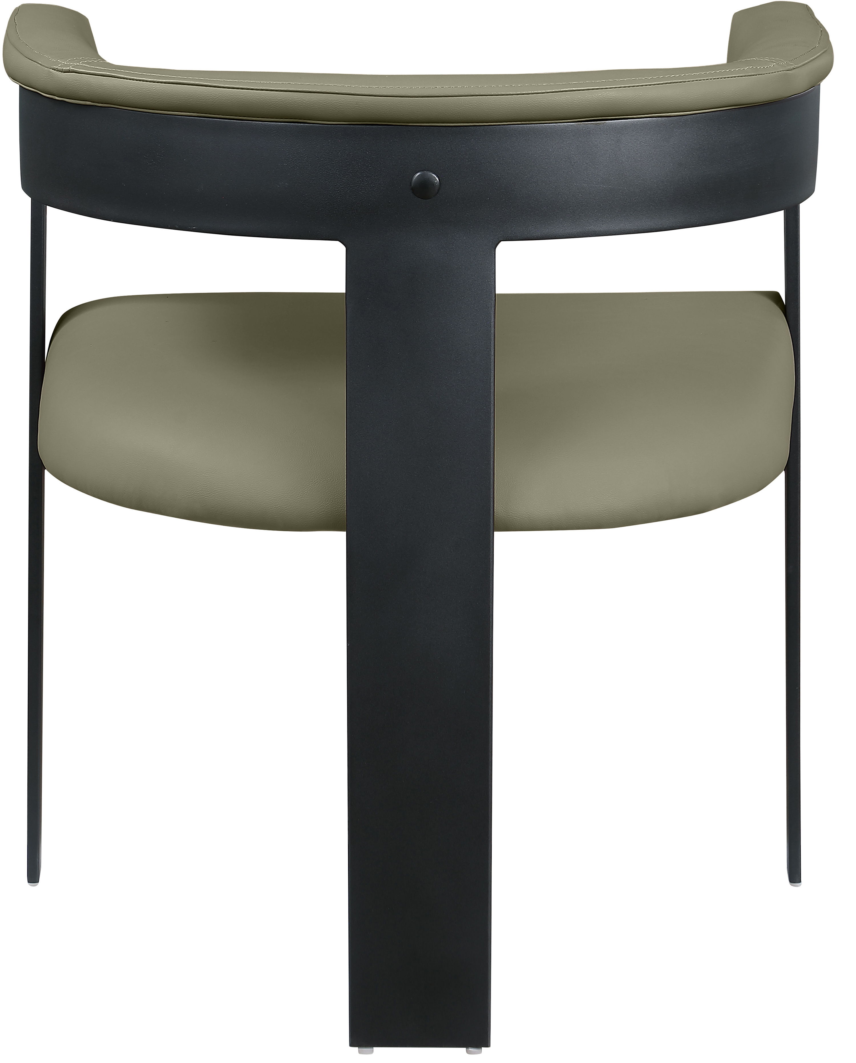 Romeo - Faux Leather Dining Chair With Black Base (Set of 2) - Olive Green