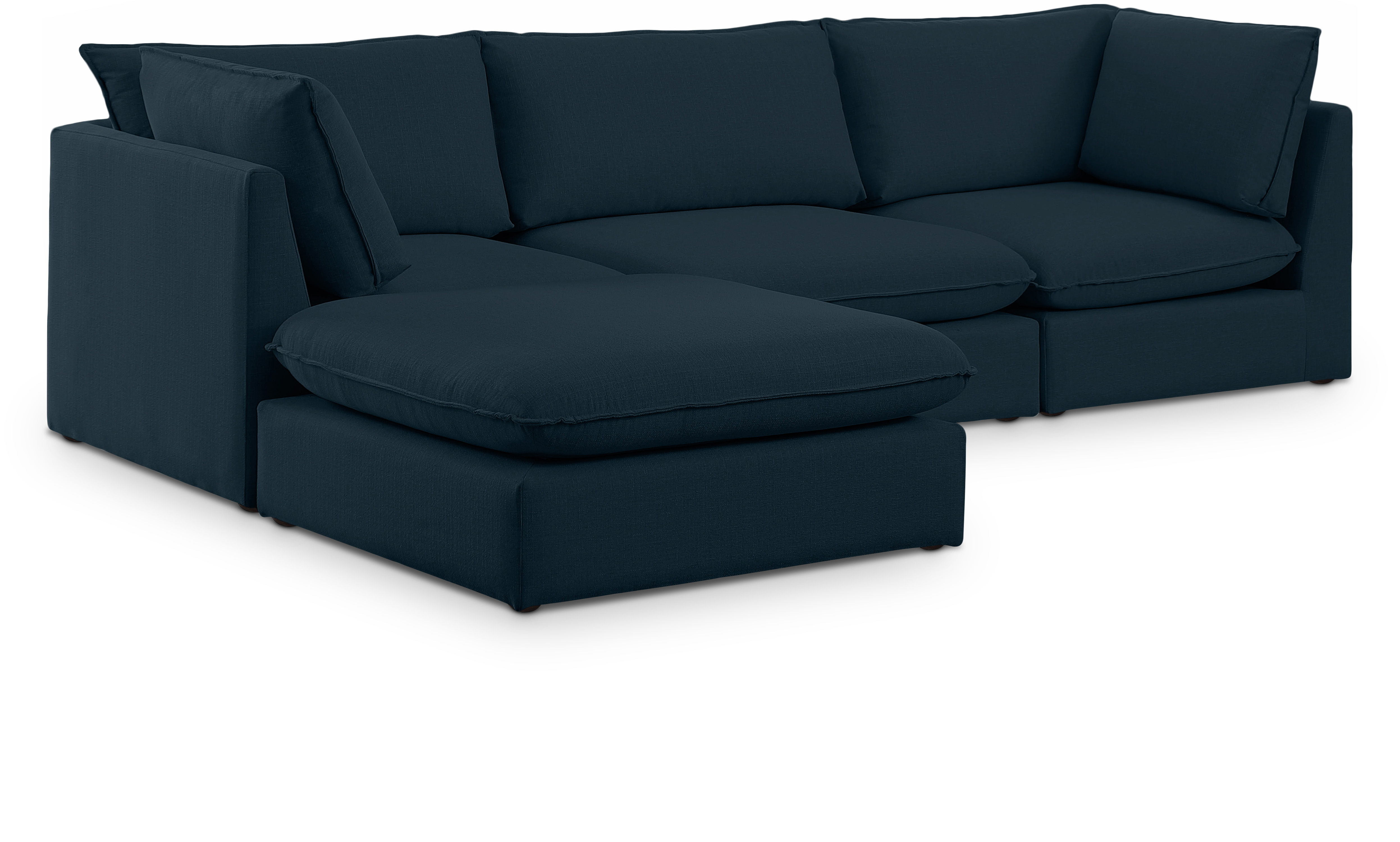 Mackenzie - 4 Piece Modular Sectional With Chaise - Navy