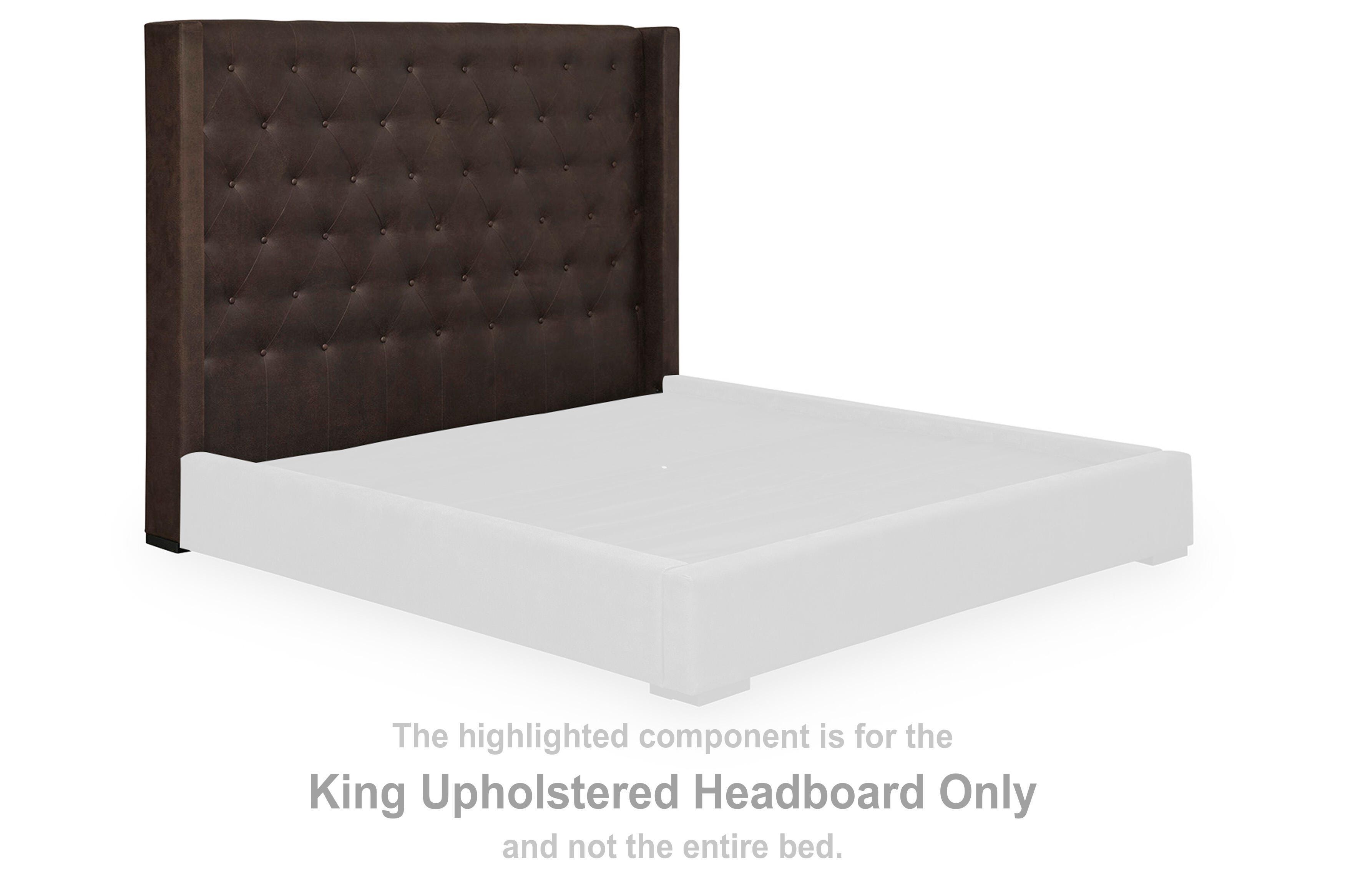 Lavernty – King Upholstered Headboard – Coffee