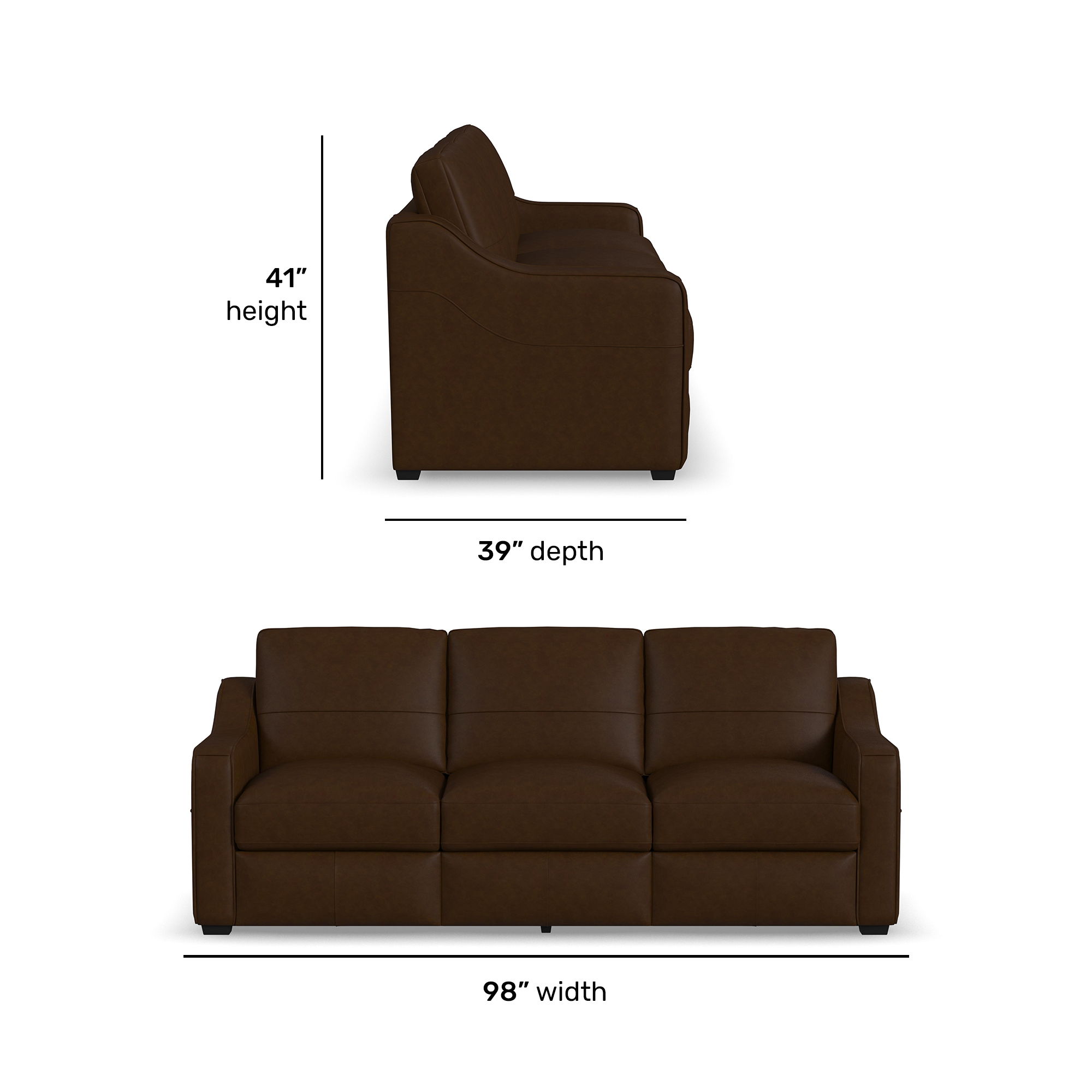 Hudson - Sofa - Dark Brown, dark brown, view 6