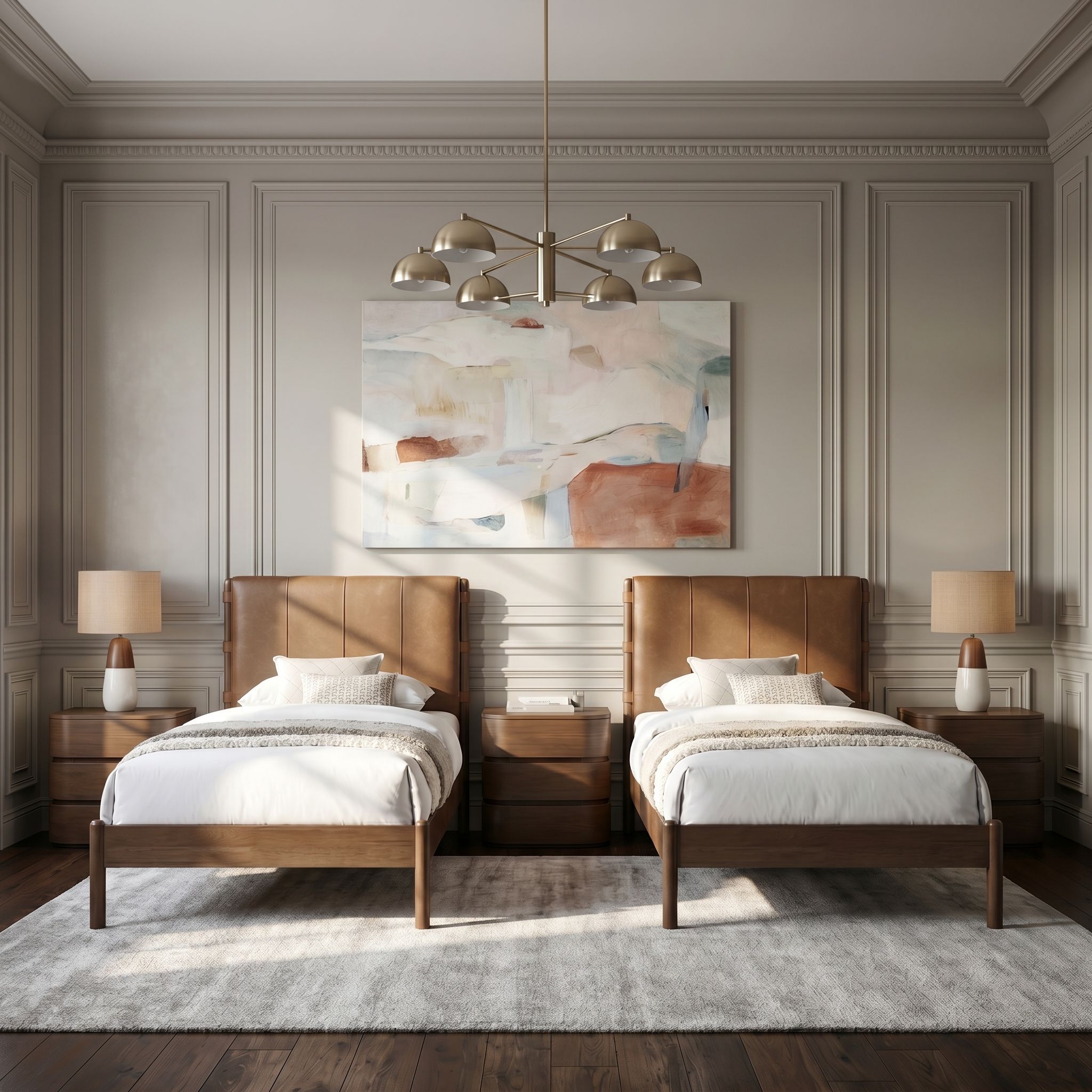 Arielle - Vegan Leather Upholstered Twin Bed - Cognac