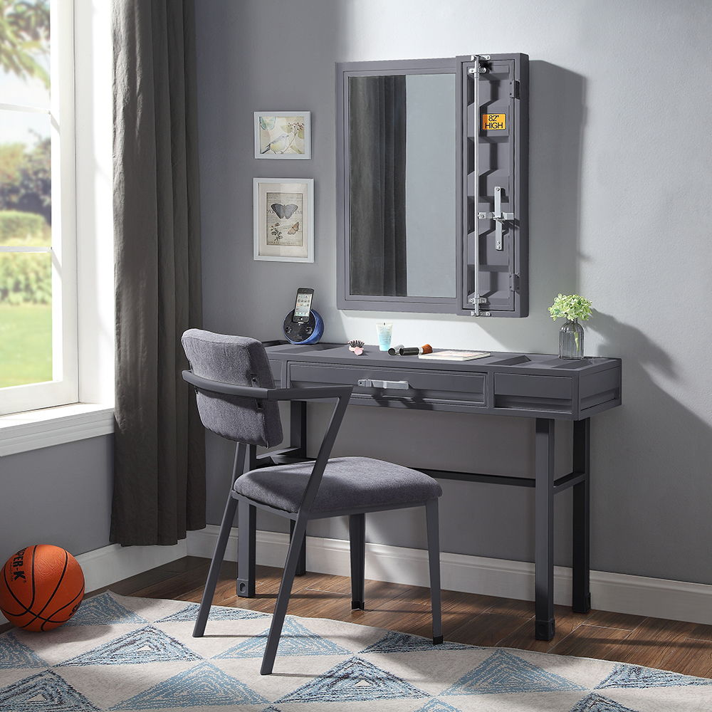 Cargo - Office Chair - Gray Fabric & Gunmetal, dark gray, view 6