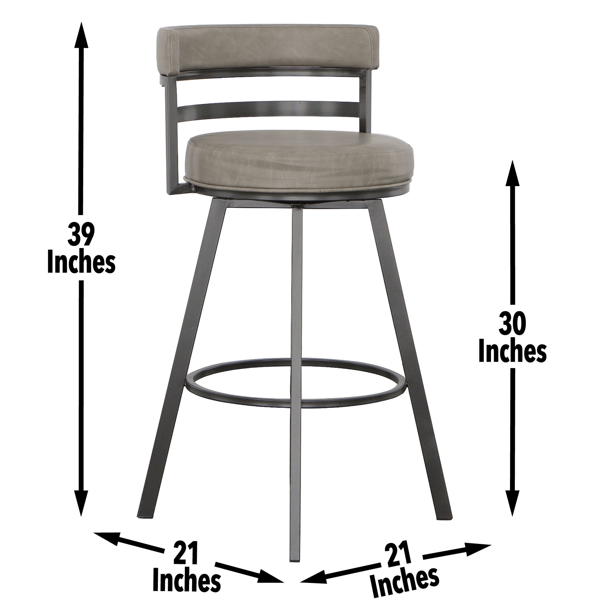 Gene - Swivel Bar Stool - Dark Gray