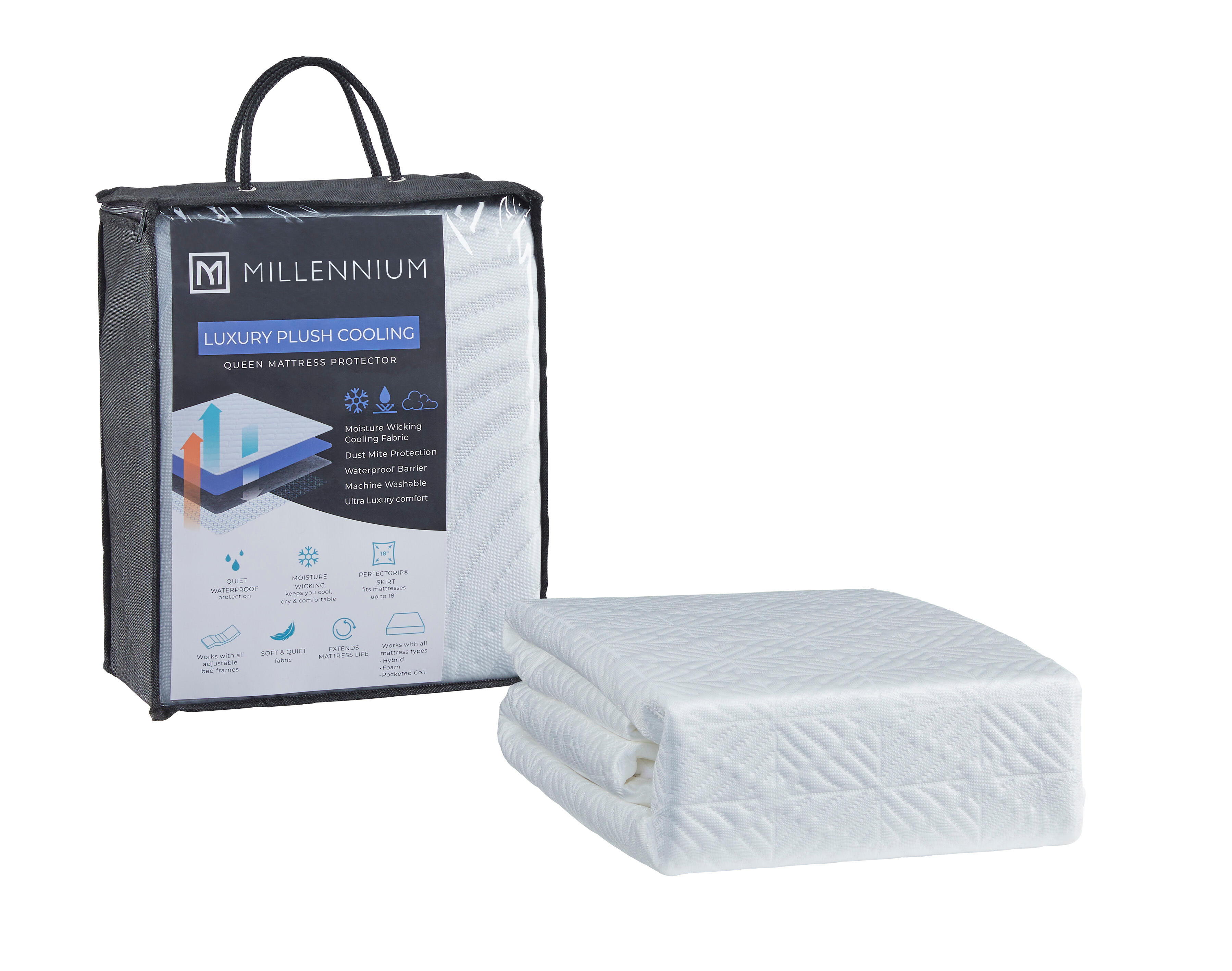 Advanced Protector - Queen Mattress Protector (Set of 4) - White, white
