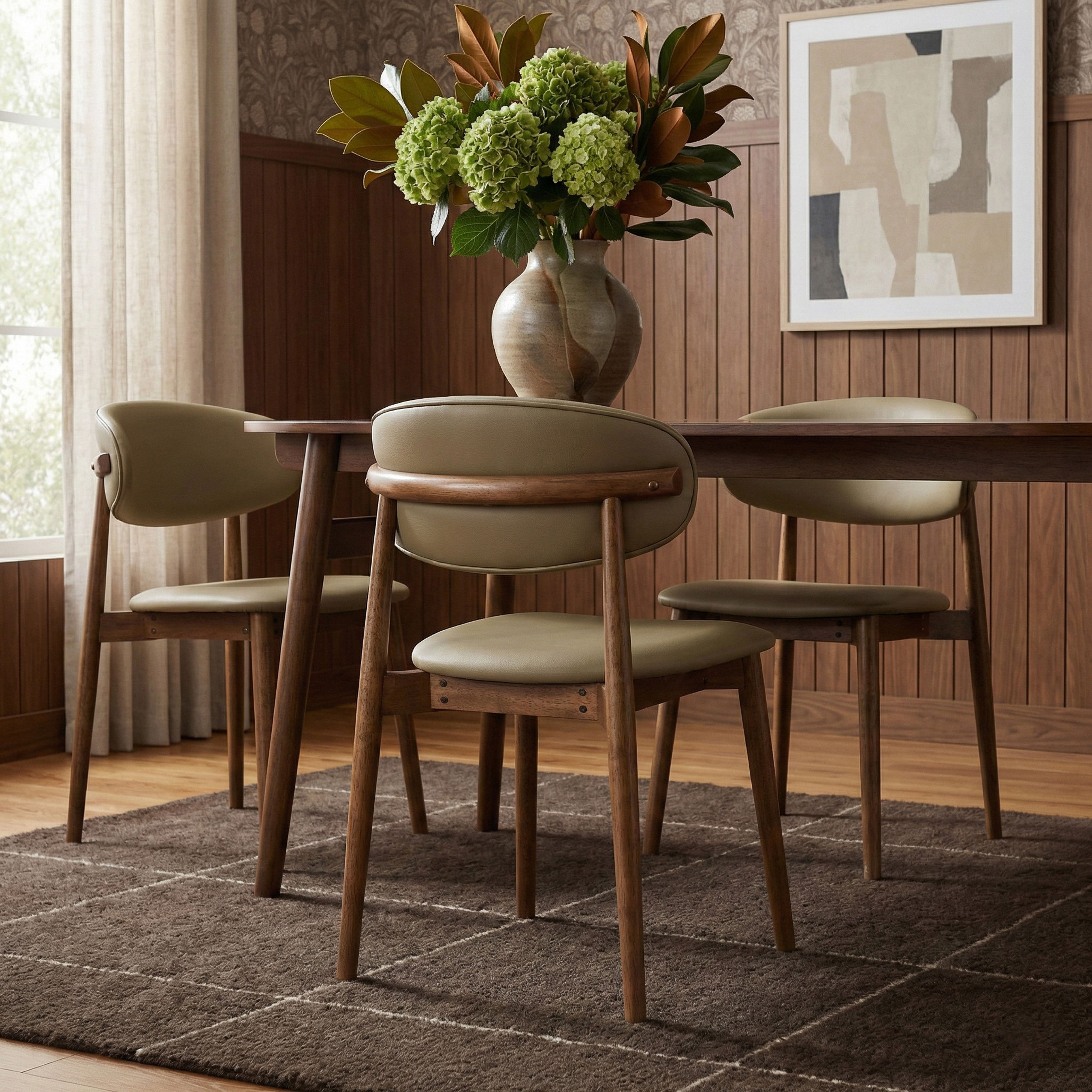 Leesa - Vegan Leather Upholstered Dining Chair (Set of 2) - Khaki