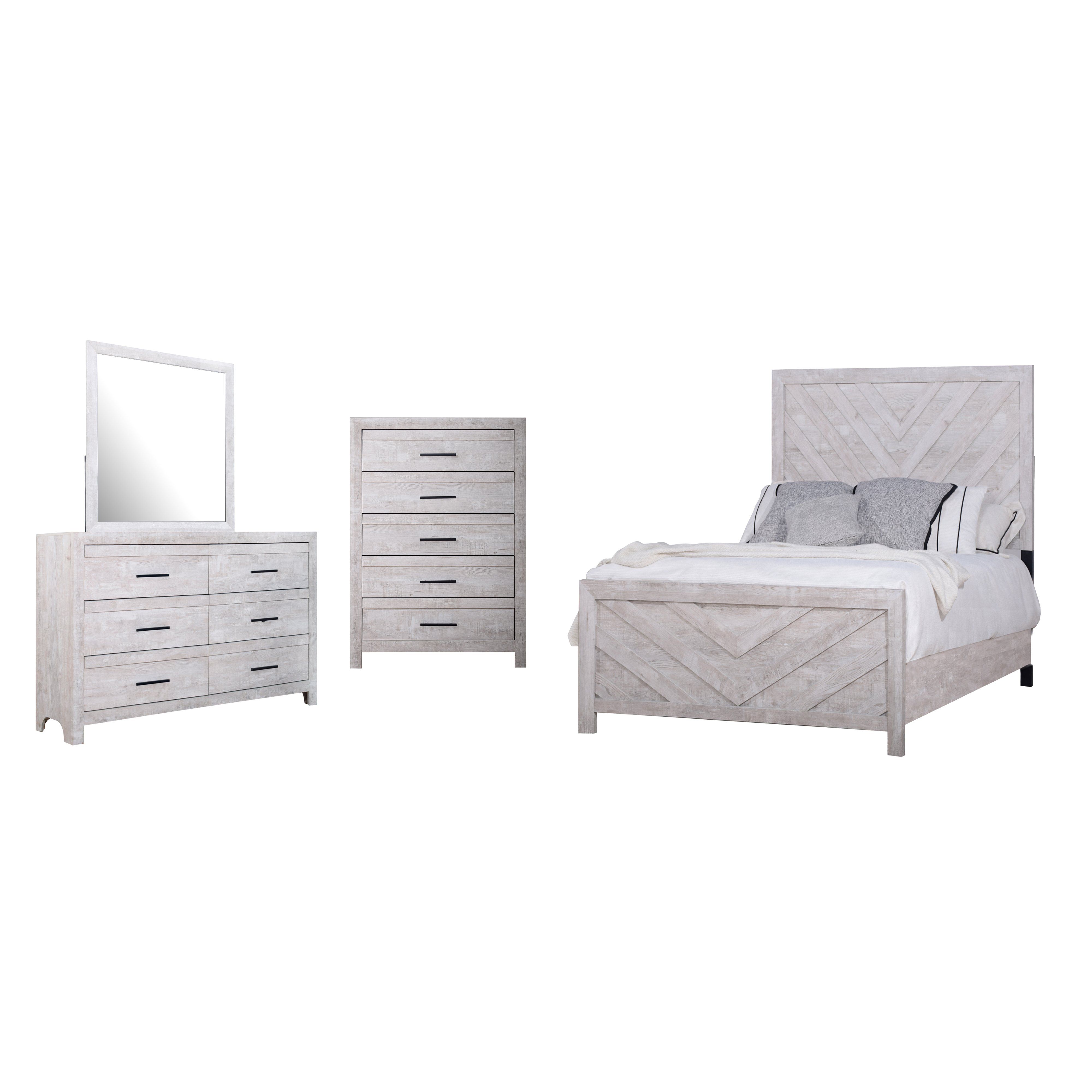 Queen · 4 Pc · Bed & Dresser & Mirror & Chest