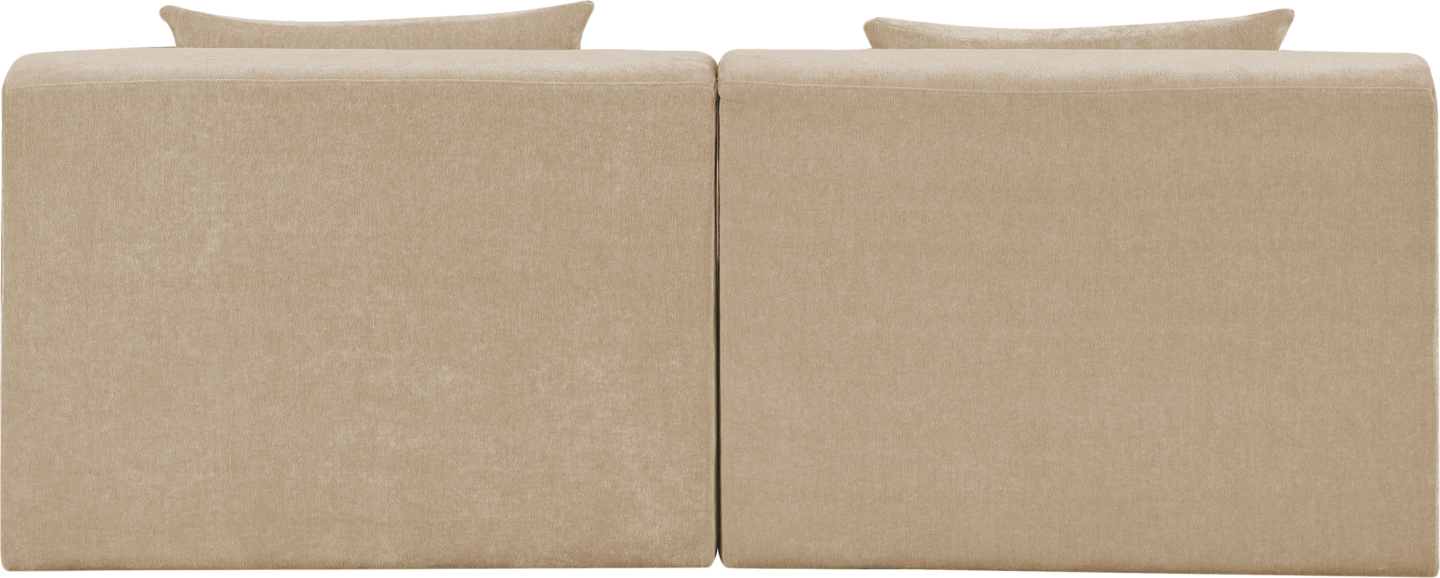 Stellar - 2 Piece Chenille Fabric 76" Upholstered Modular Loveseat - Beige
