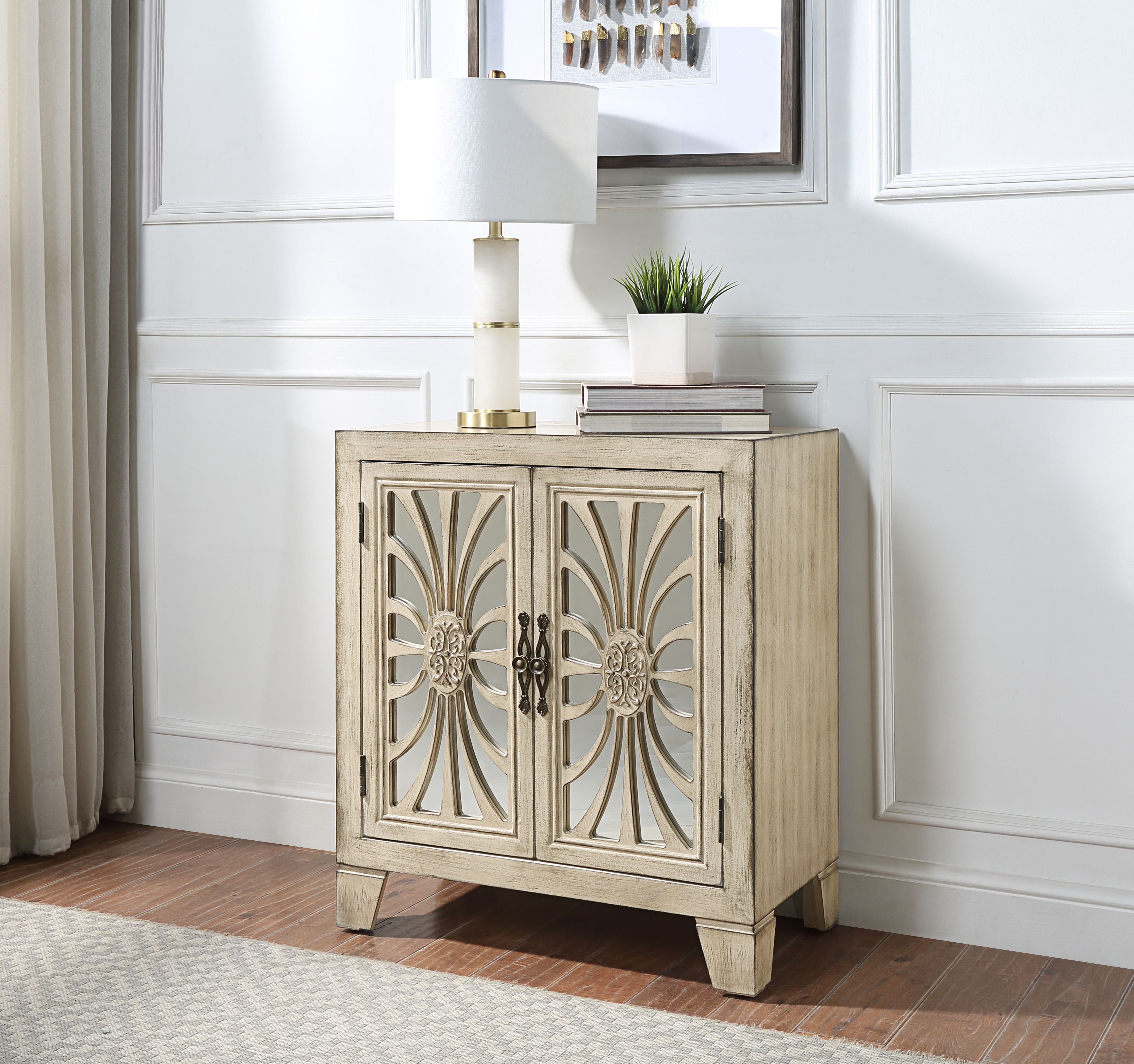 Nalani - Console Cabinet - Antique White, beige, view 3