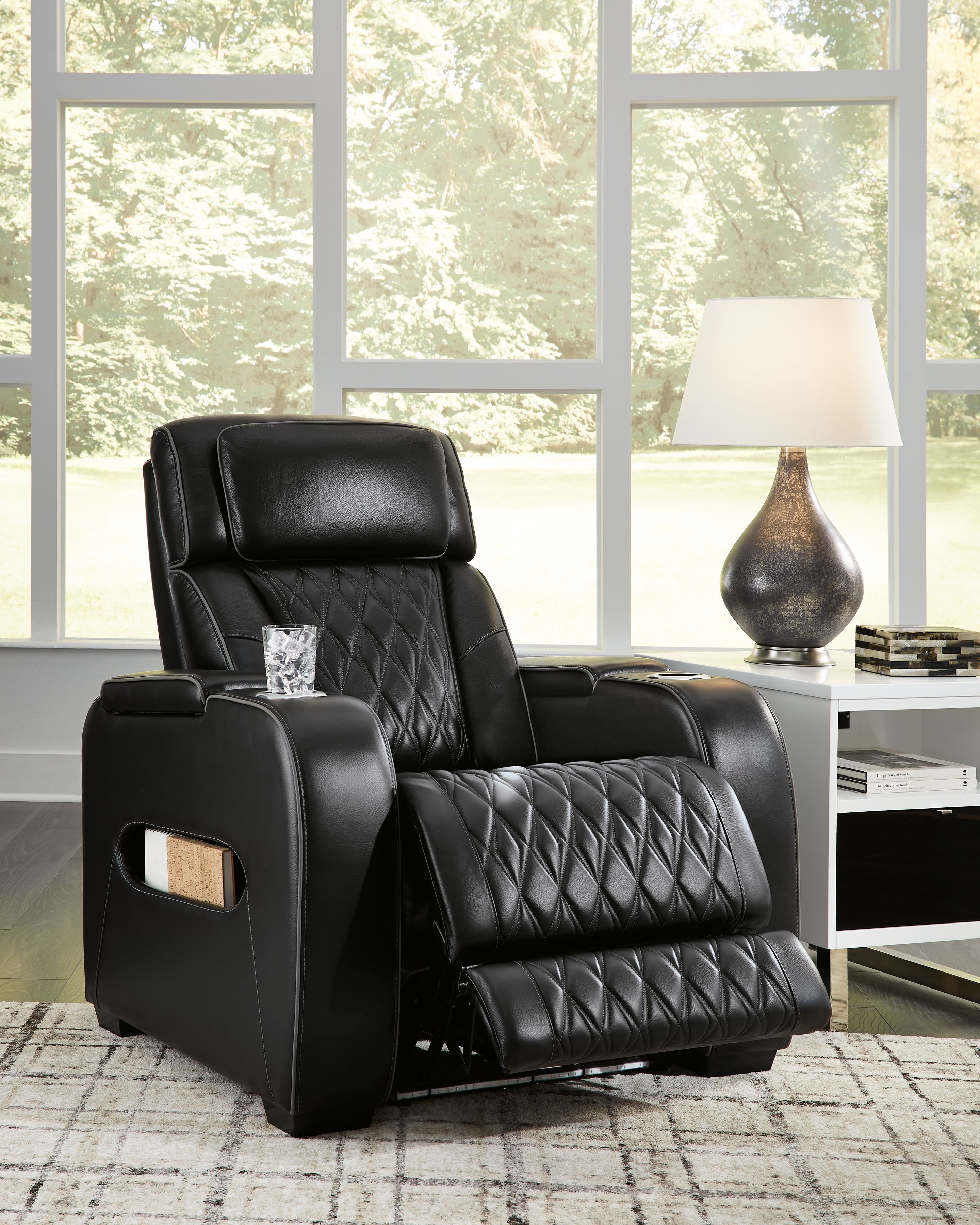 Ashley Furniture Boyington - Power Recliner/ Adj Headrest - Black - Image 9
