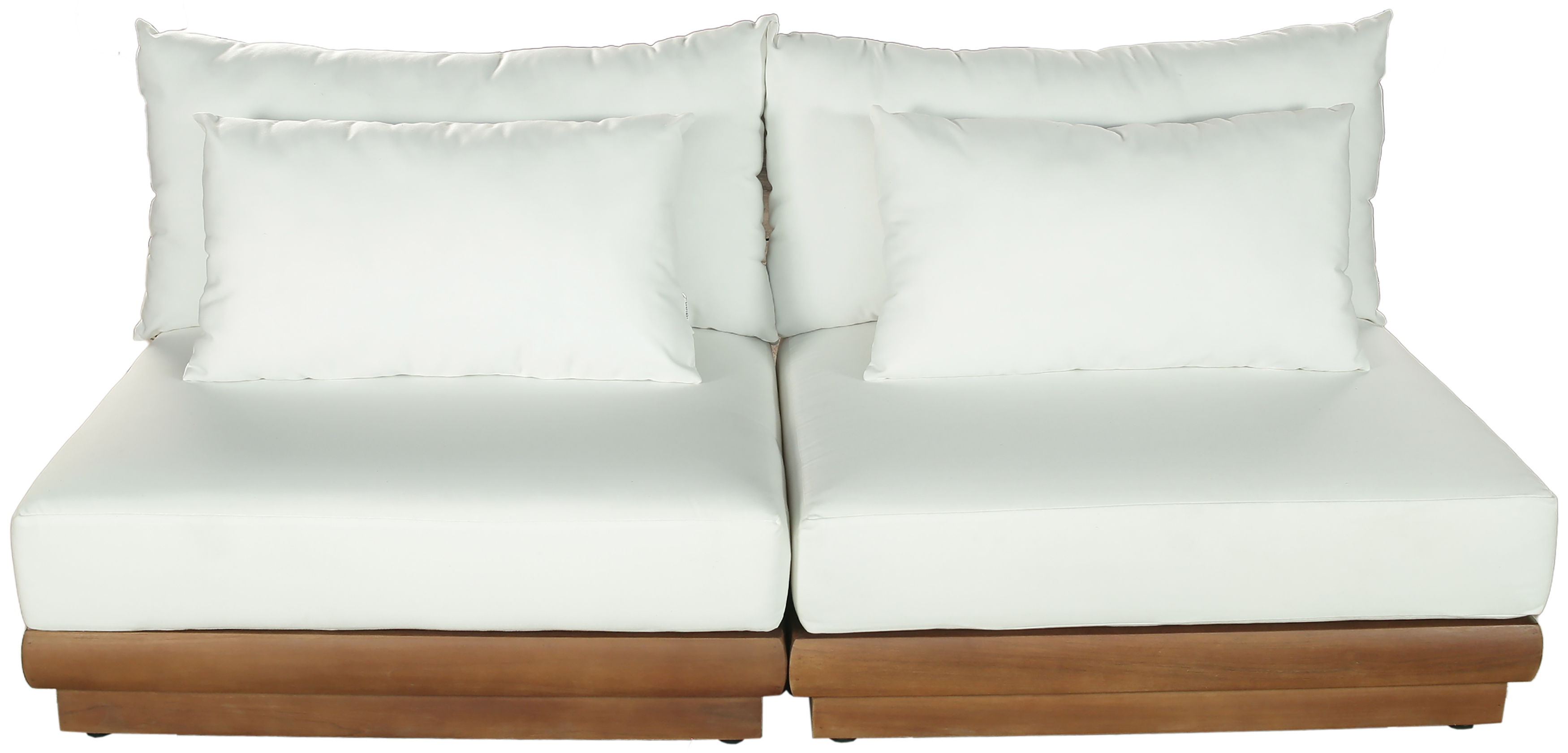 Mirella - 2 Piece Water Resistant Fabric 74" Upholstered Outdoor Patio Modular Loveseat - Off-White