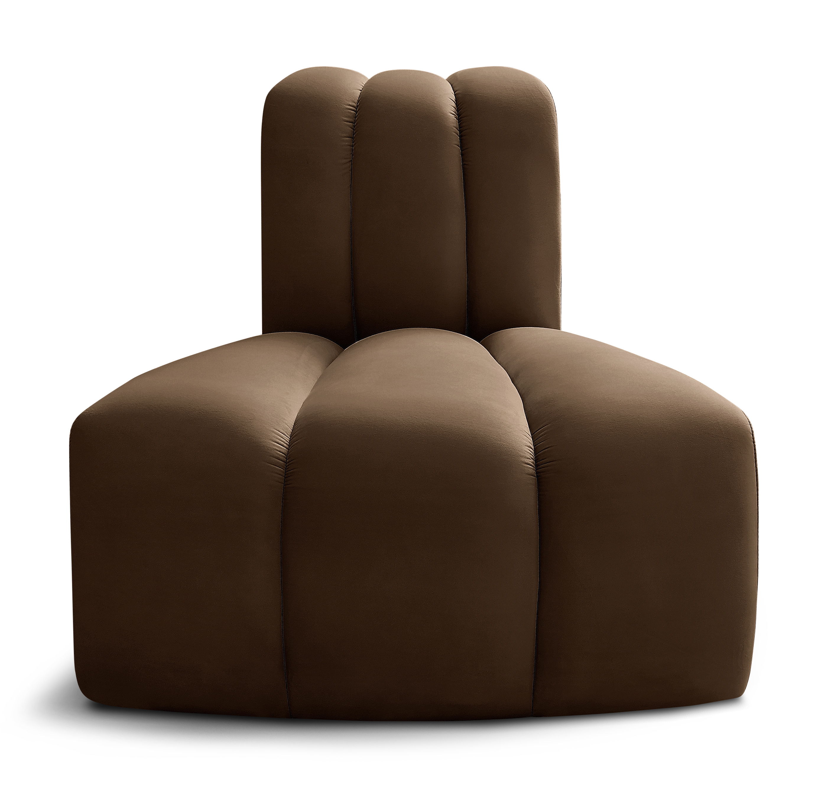 Arc - Velvet Reverse Corner Chair - Brown