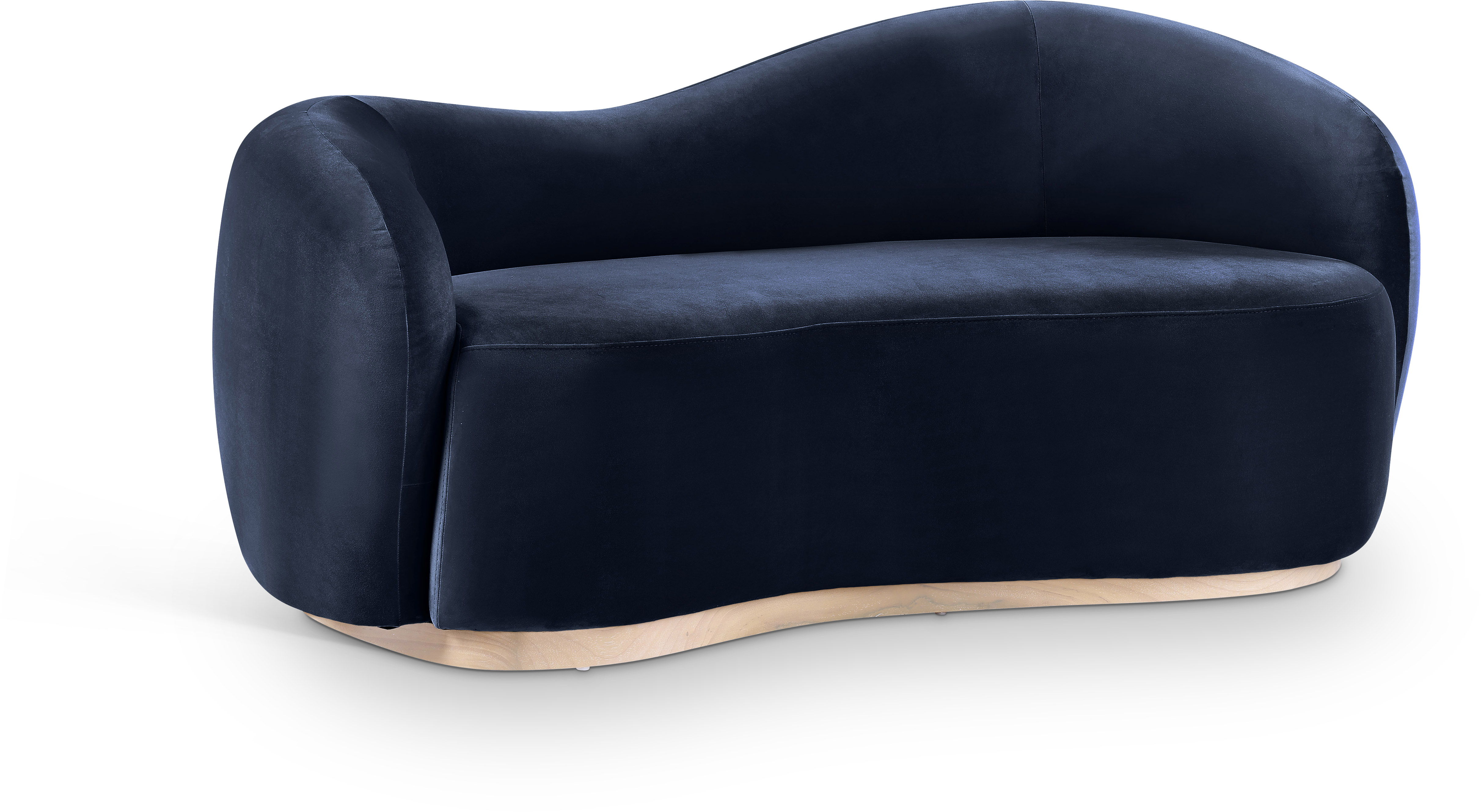 Gustavo - Velvet 72.5" Upholstered Loveseat - Navy