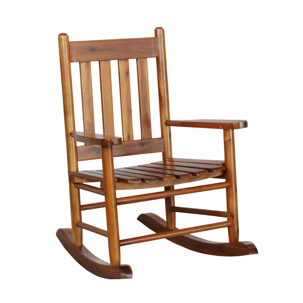 Slat Back Youth Rocking Chair Golden Brown Image