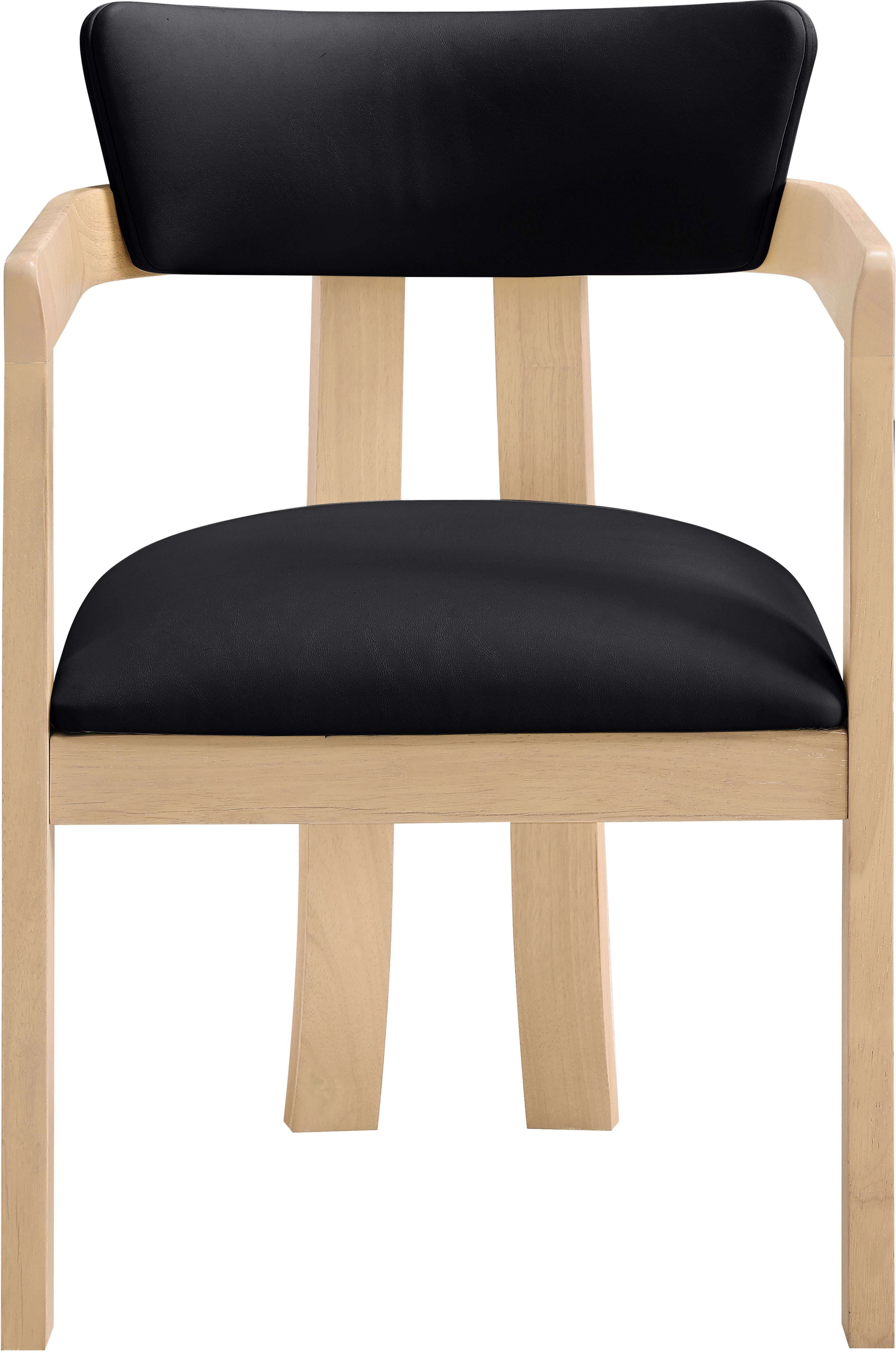 Lavrin - Vegan Leather Upholstered Dining Arm Chair (Set of 2) - Black