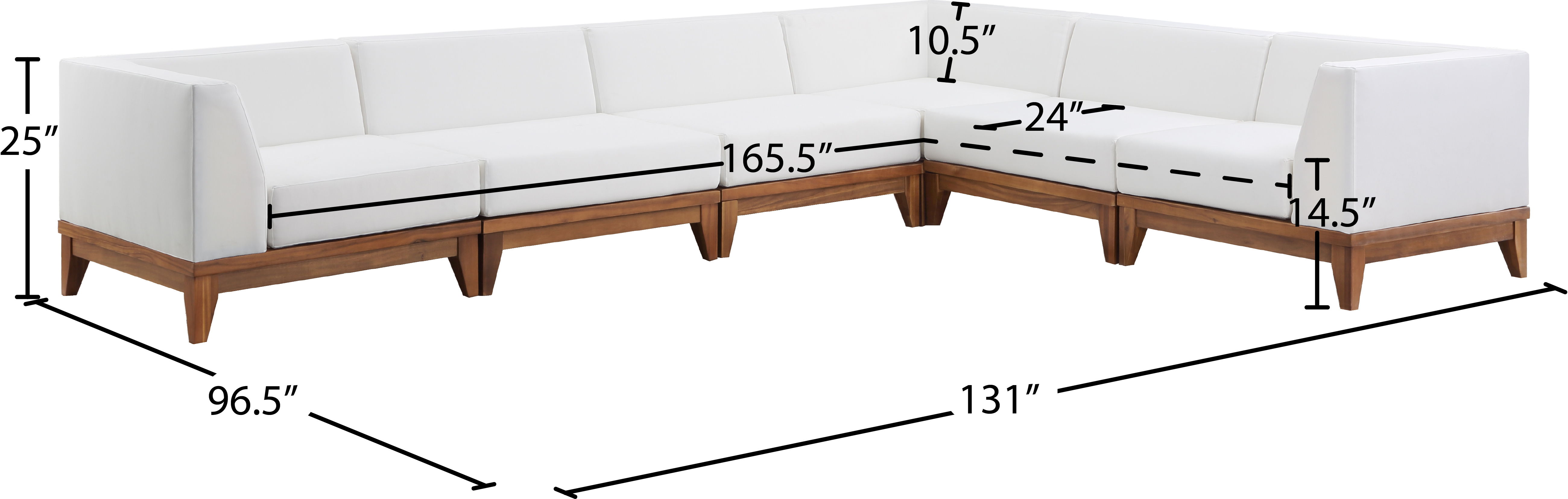 Rio - 6 Piece Fabric Modular Sectional - Off White