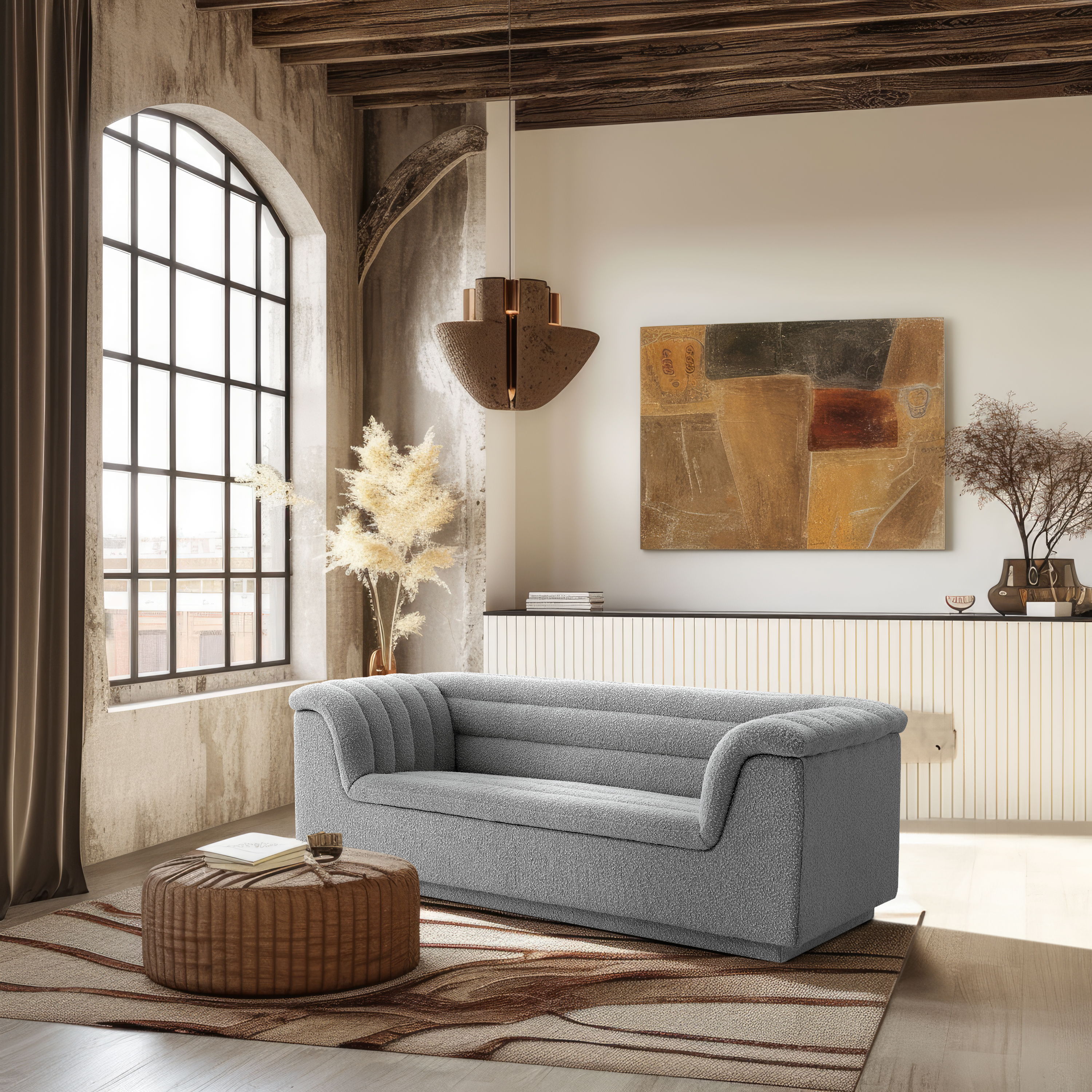 Cascade - Boucle Loveseat - Gray