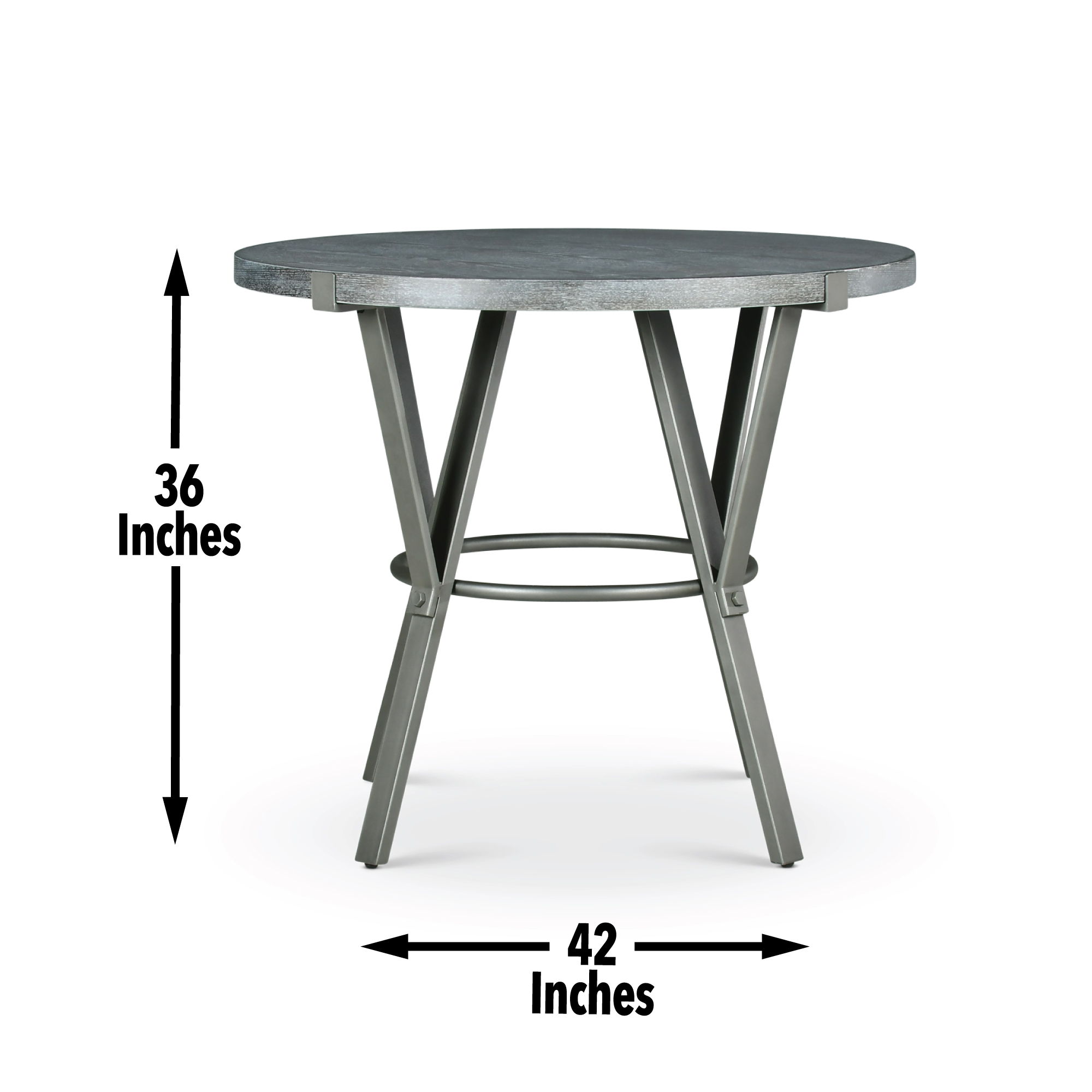 Portland - 3 Piece Dining Set With Round Counter Table - Gray