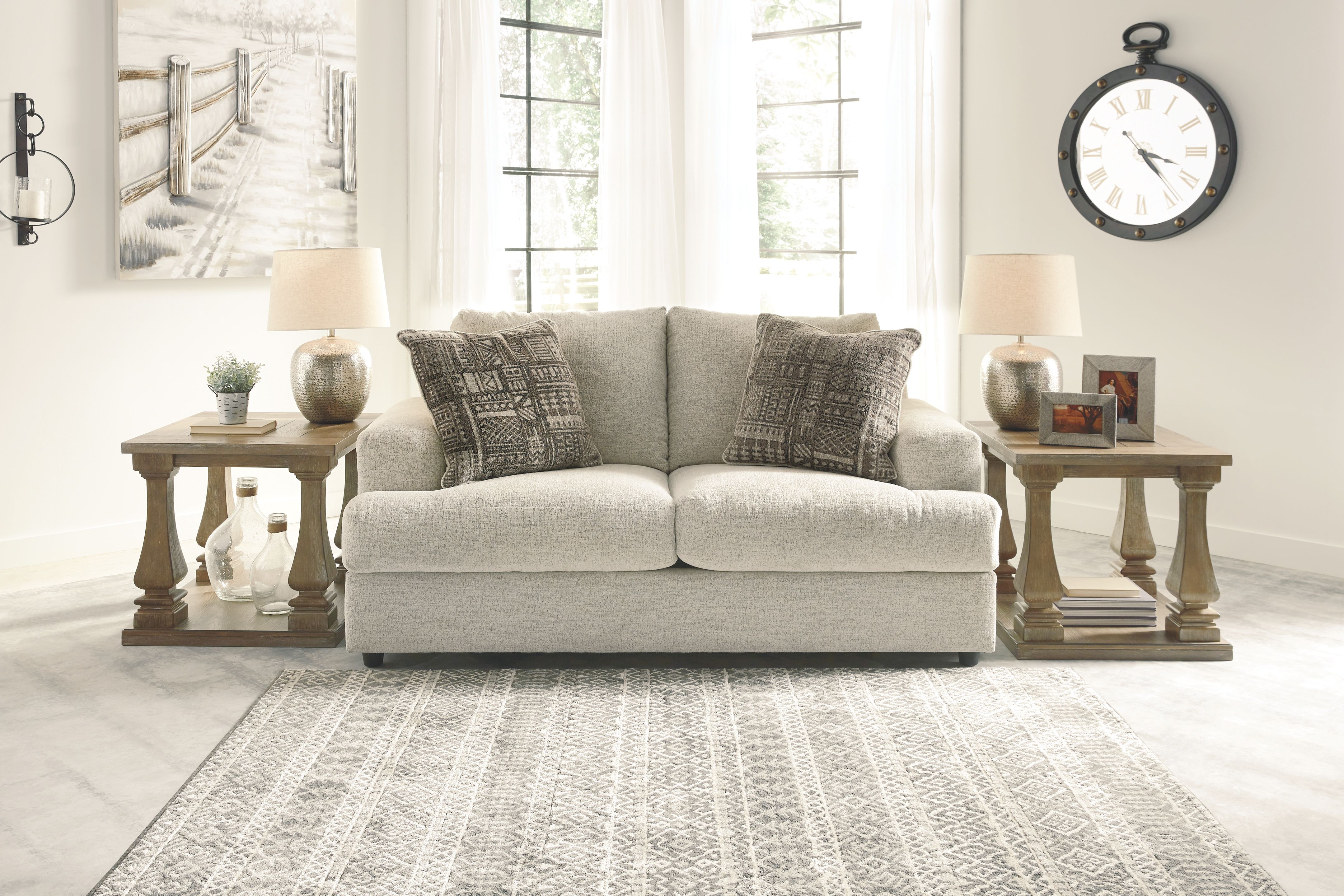 Ashley Furniture Soletren - Loveseat - Stone - Image 5