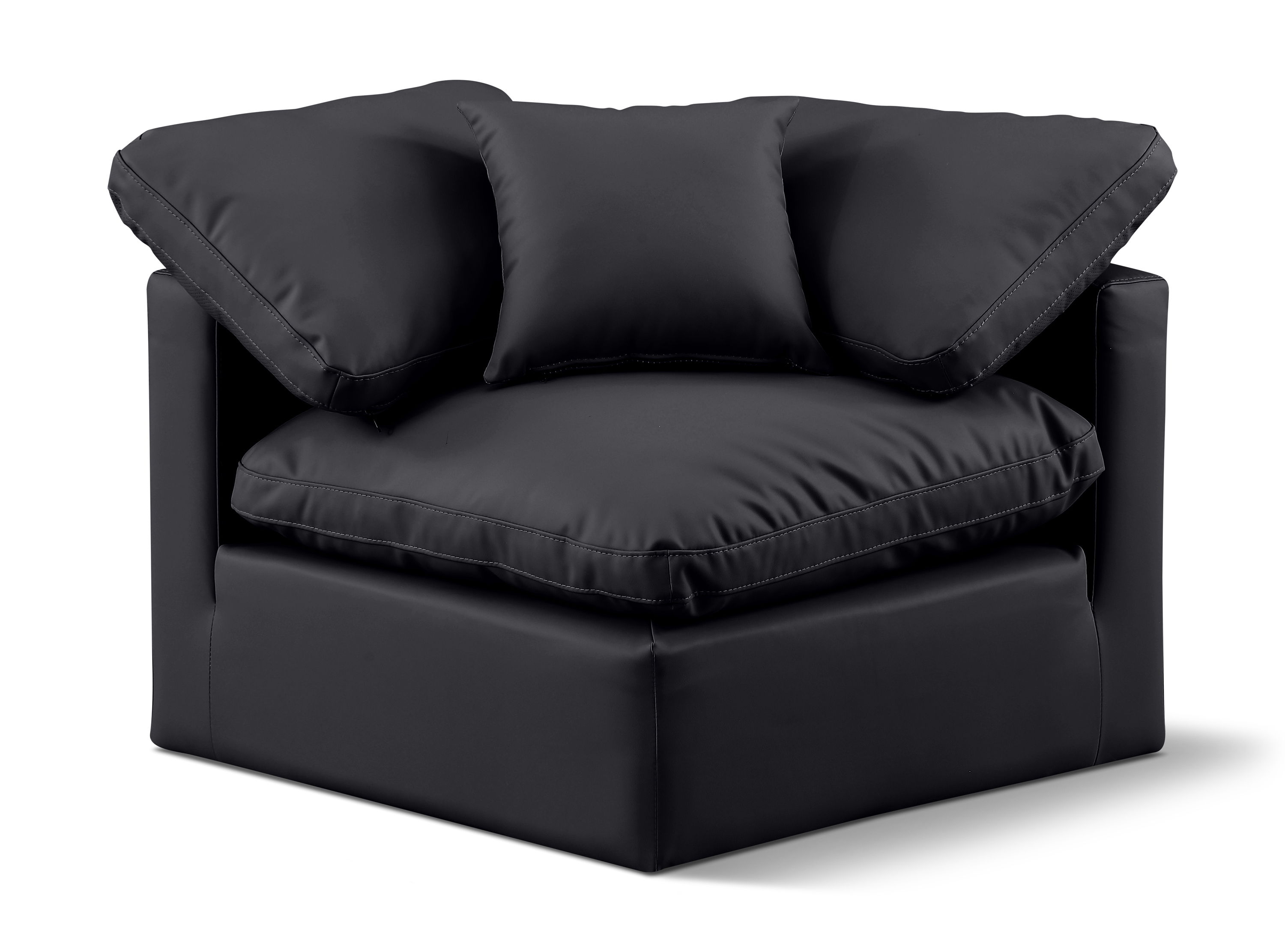 Indulge - Faux Leather Corner Chair - Black