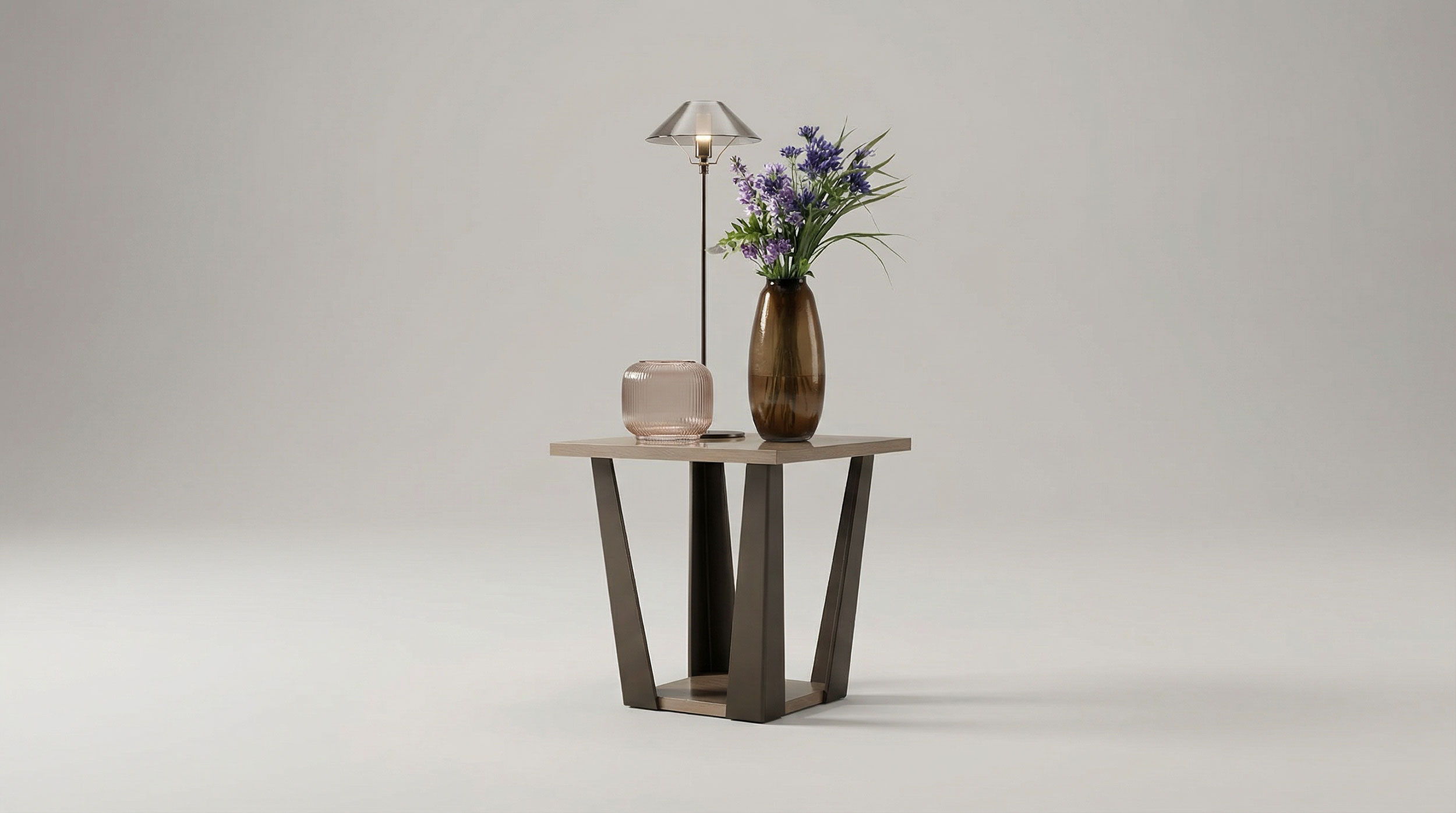 ArredoAmbra - 20"H Lamp Table - Dark Brown