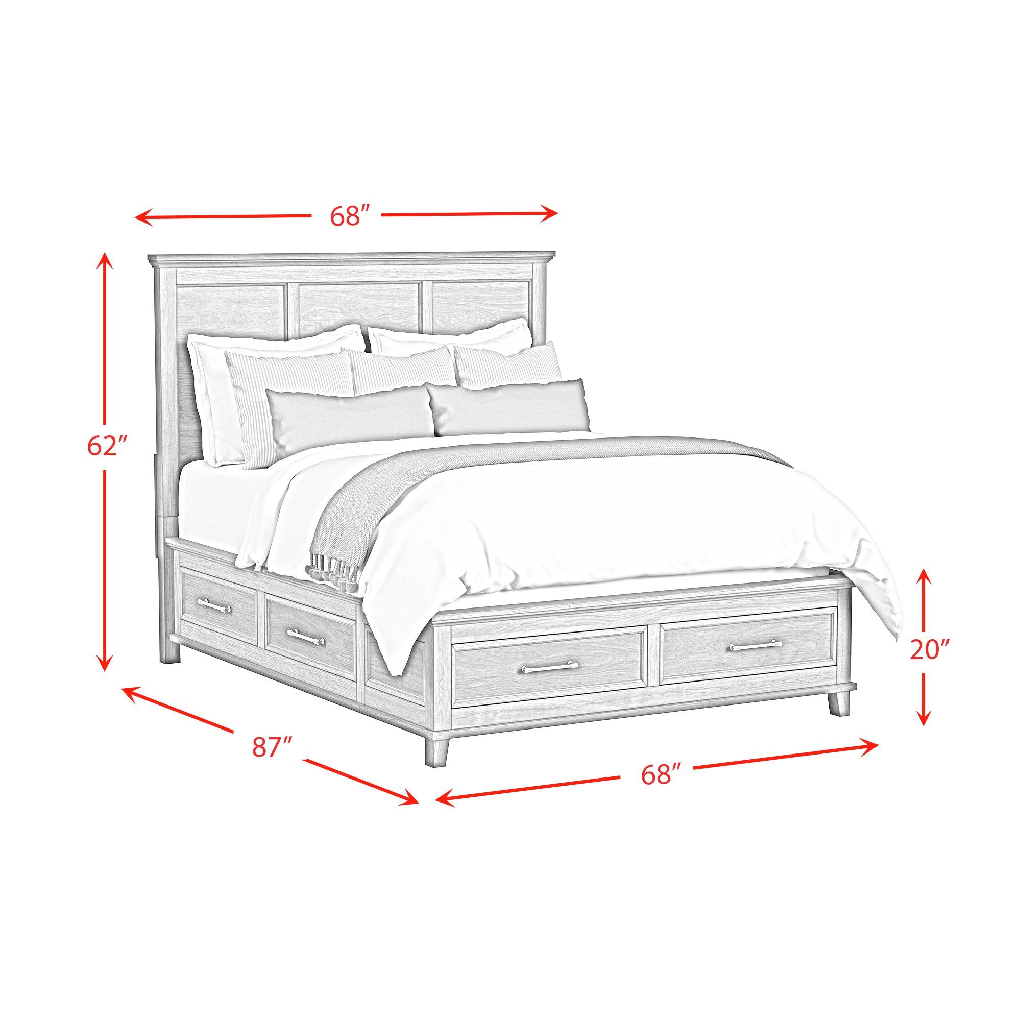 Canterbury - Queen Storage Bed - Gray