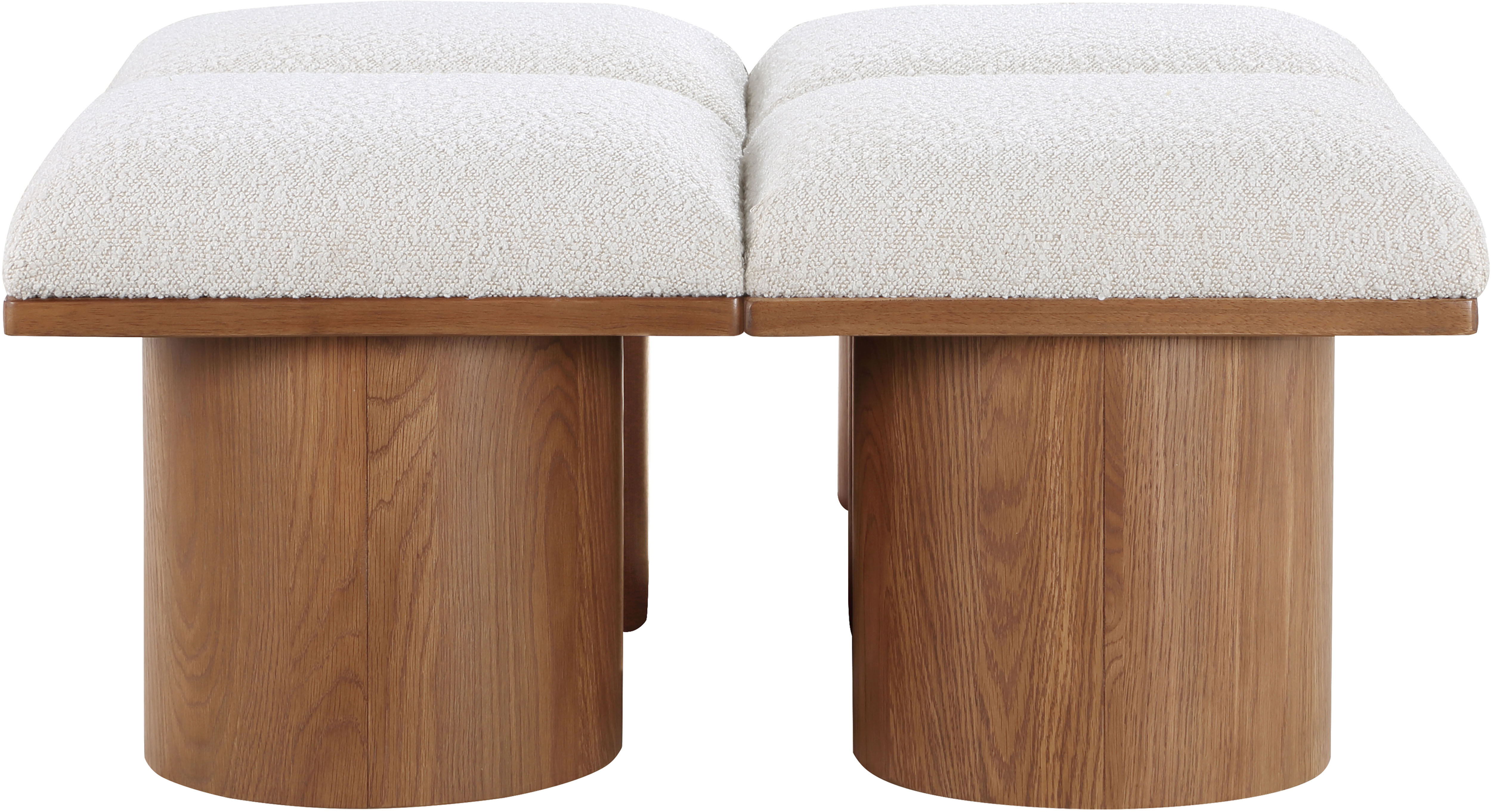 Pavilion - 36" 4 Piece Modular Bench With Brown Base - Cream