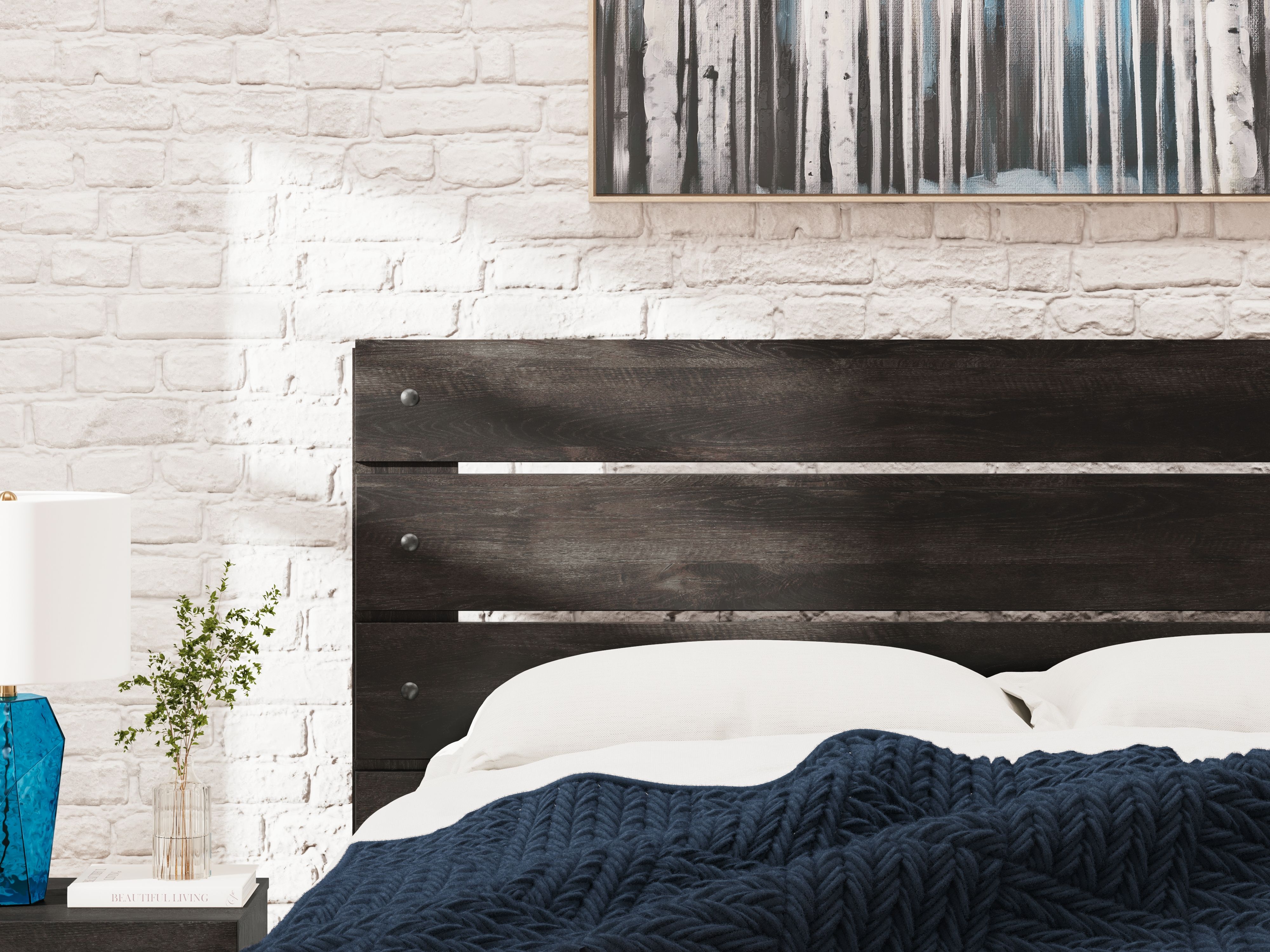 Ashley Furniture Hollivern - King Panel Bed - Dark Gray - Image 10