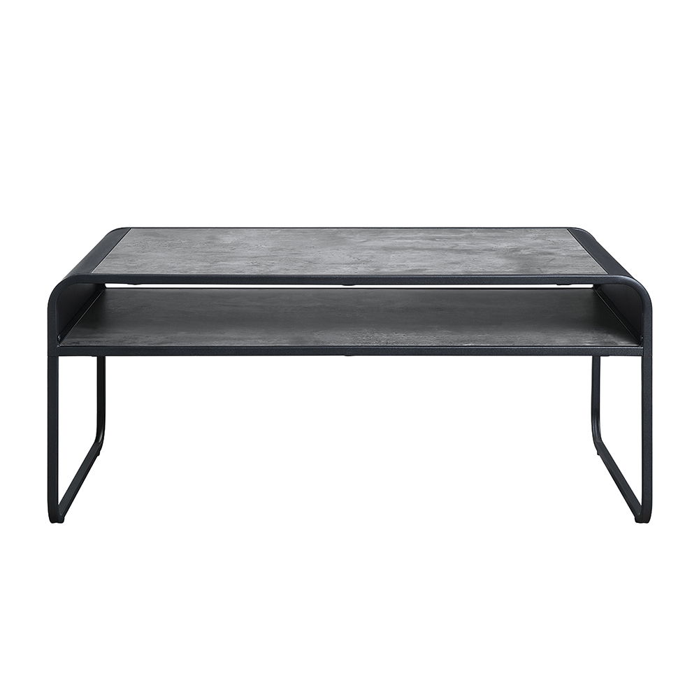 Raziela - Coffee Table - Concrete Gray & Black, black, view 4