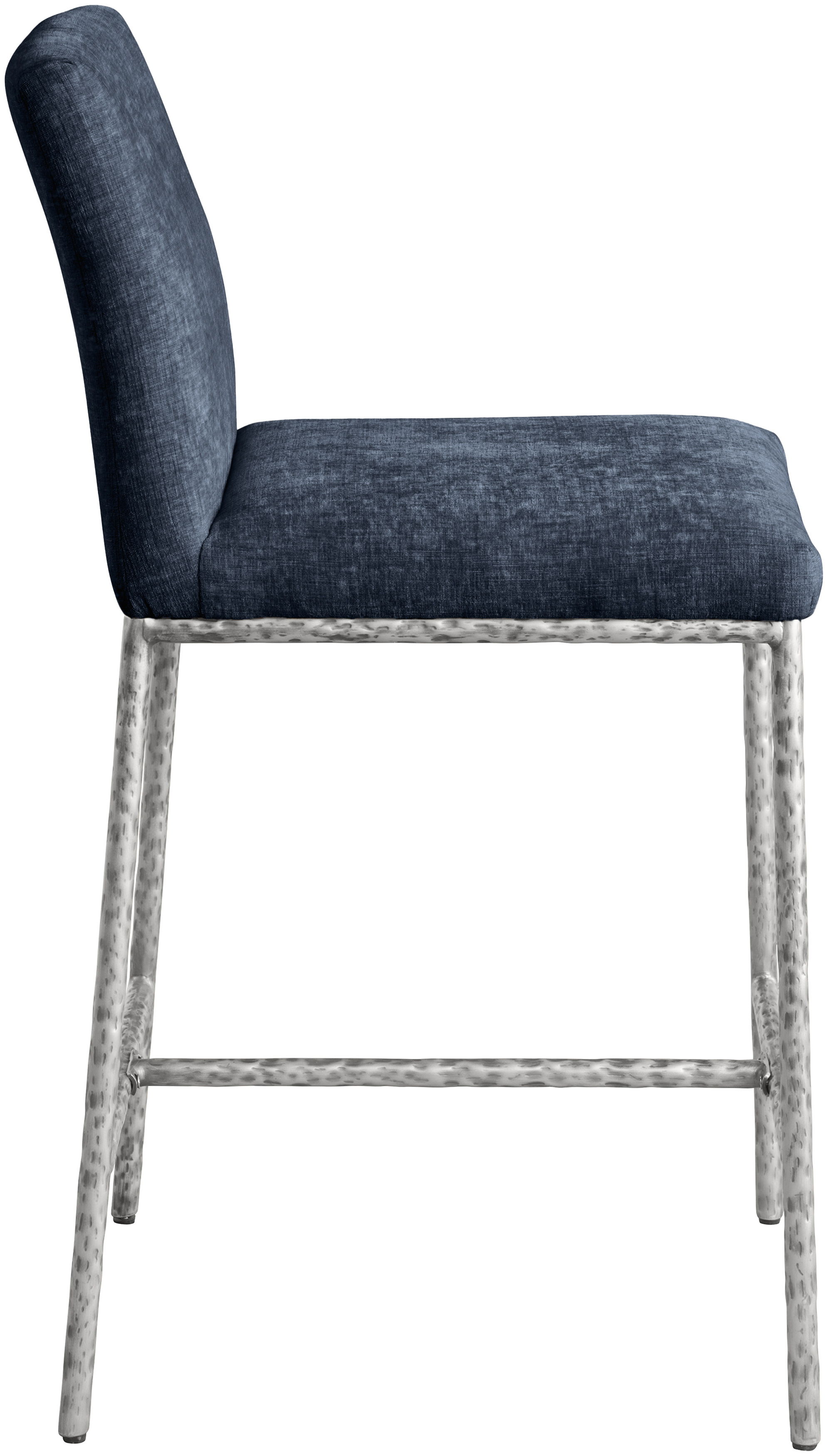 Reeves - Chenille Fabric Upholstered Counter Stool (Set of 2) - Navy