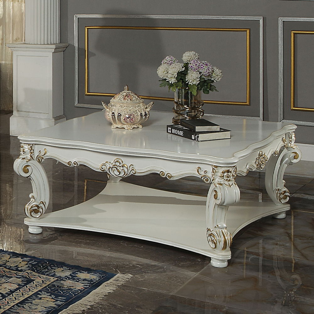 Vendome - Coffee Table - Antique Pearl, white
