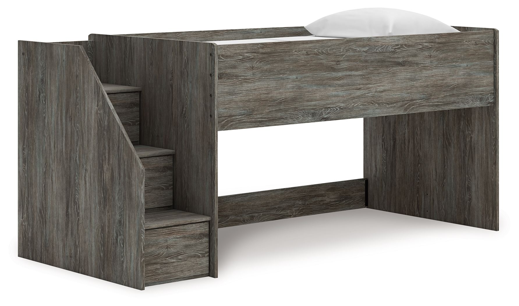 Twin Loft Bed With Left Storage Steps