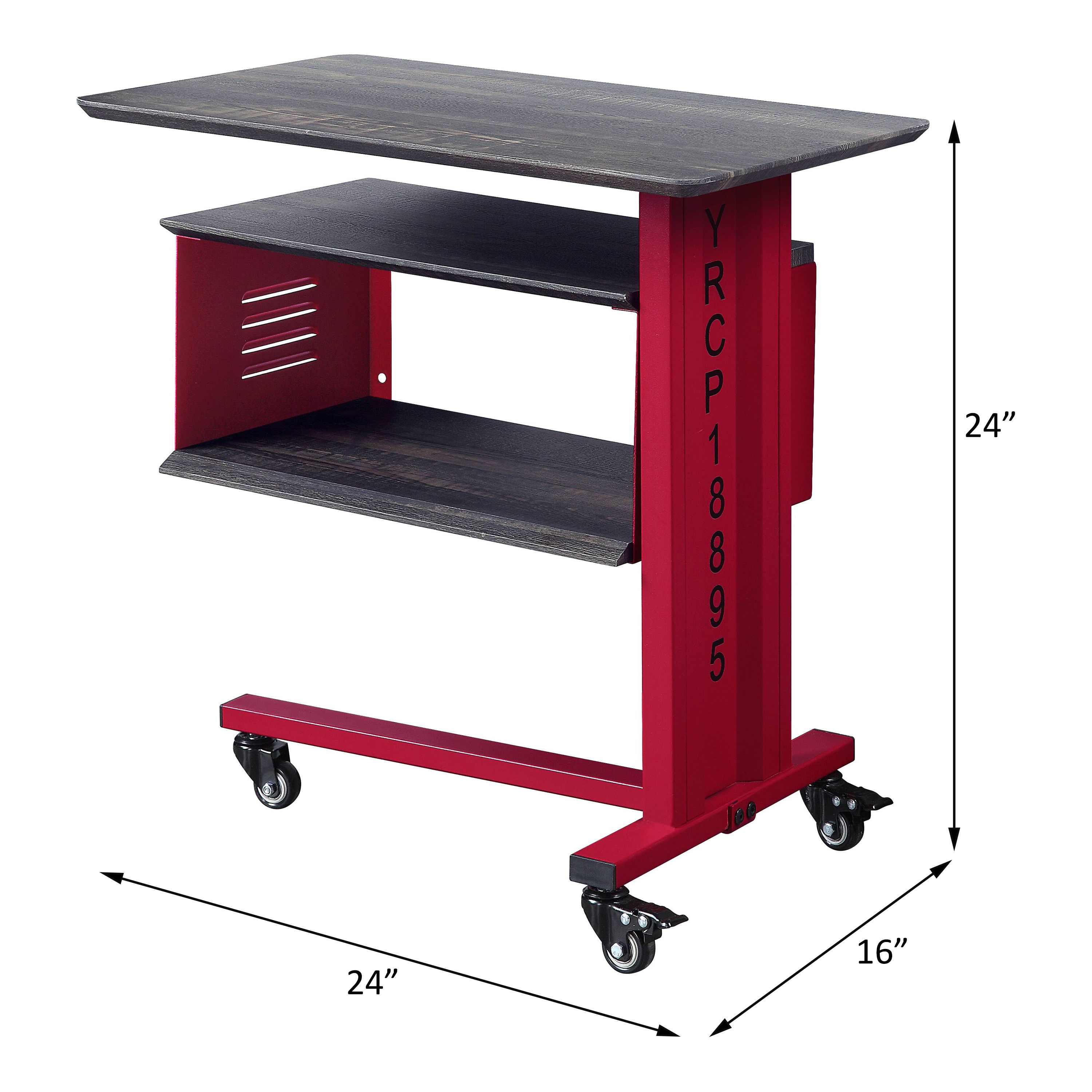 Cargo - Accent Table With Wall Shelf - Red, red, view 4