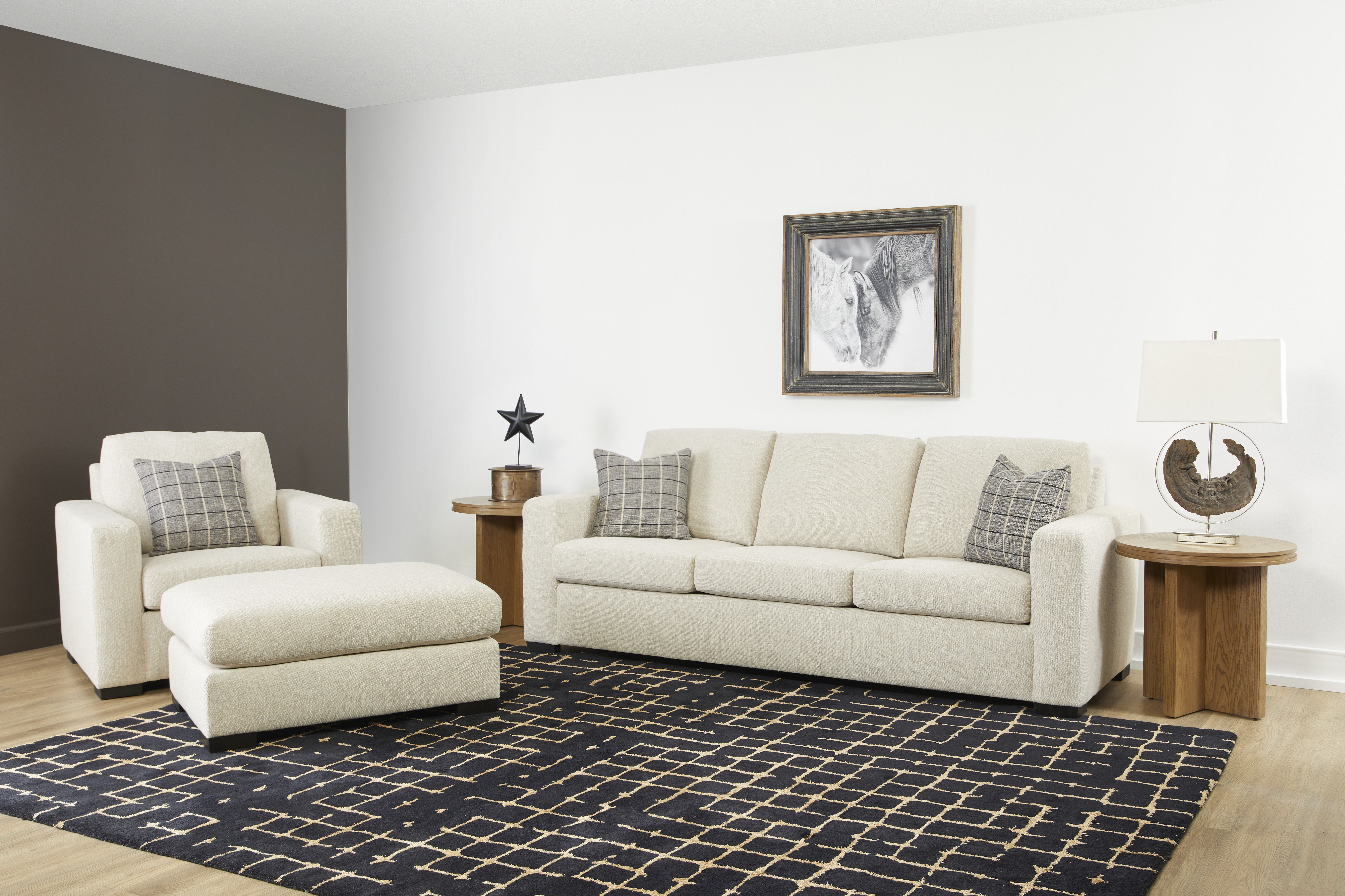 Oliver - Fabric Sofa, light brown