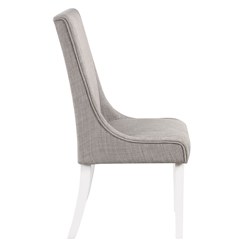 Hollyn - Side Chair (Set of 2) - Gray Linen & White, gray, view 2