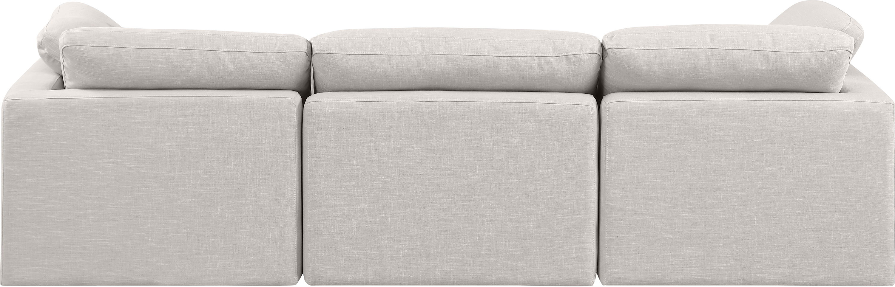 Indulge - Linen 3 Piece Modular Sofa - Cream