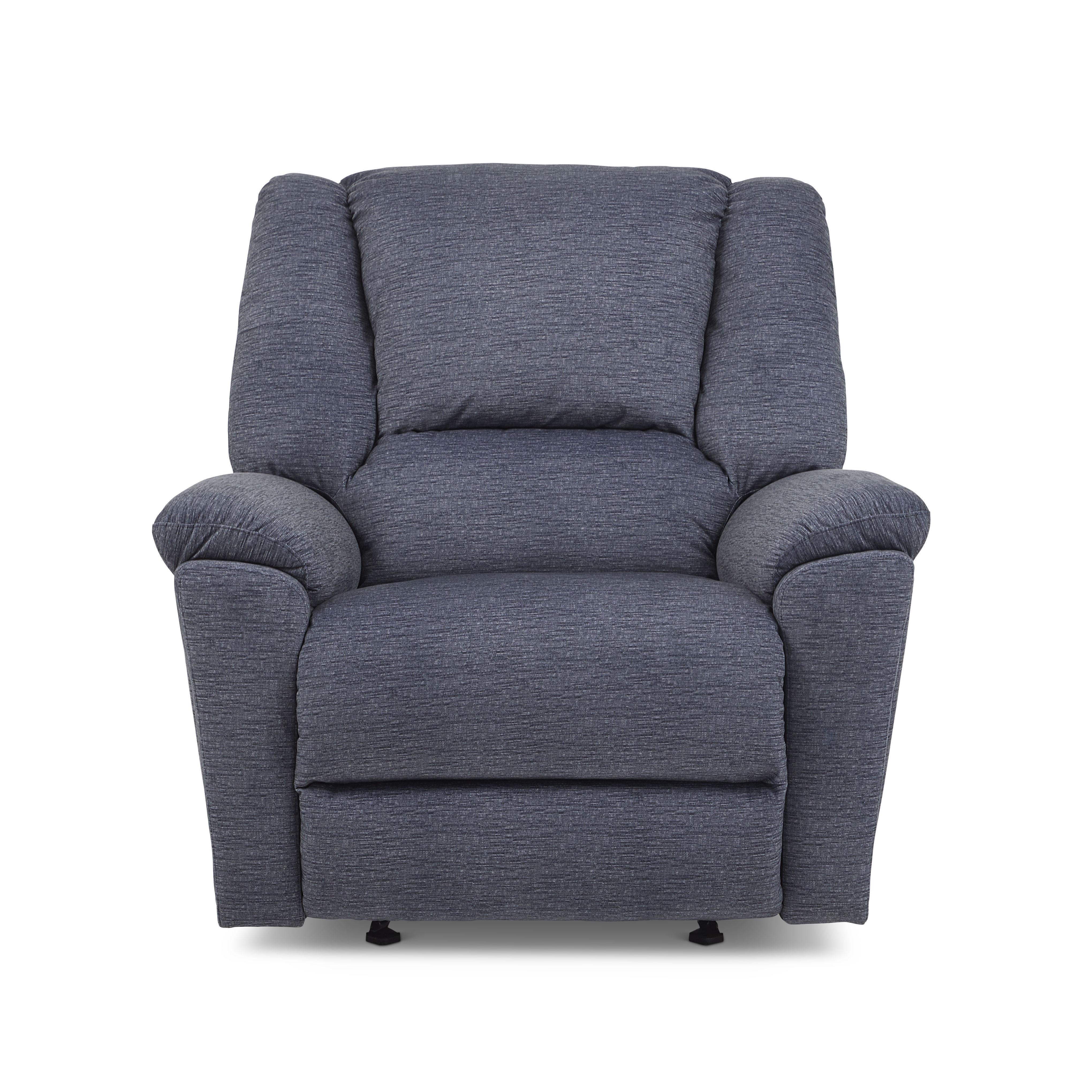 Plush - Transitional Fabric Gliding Recliner, blue, view 3