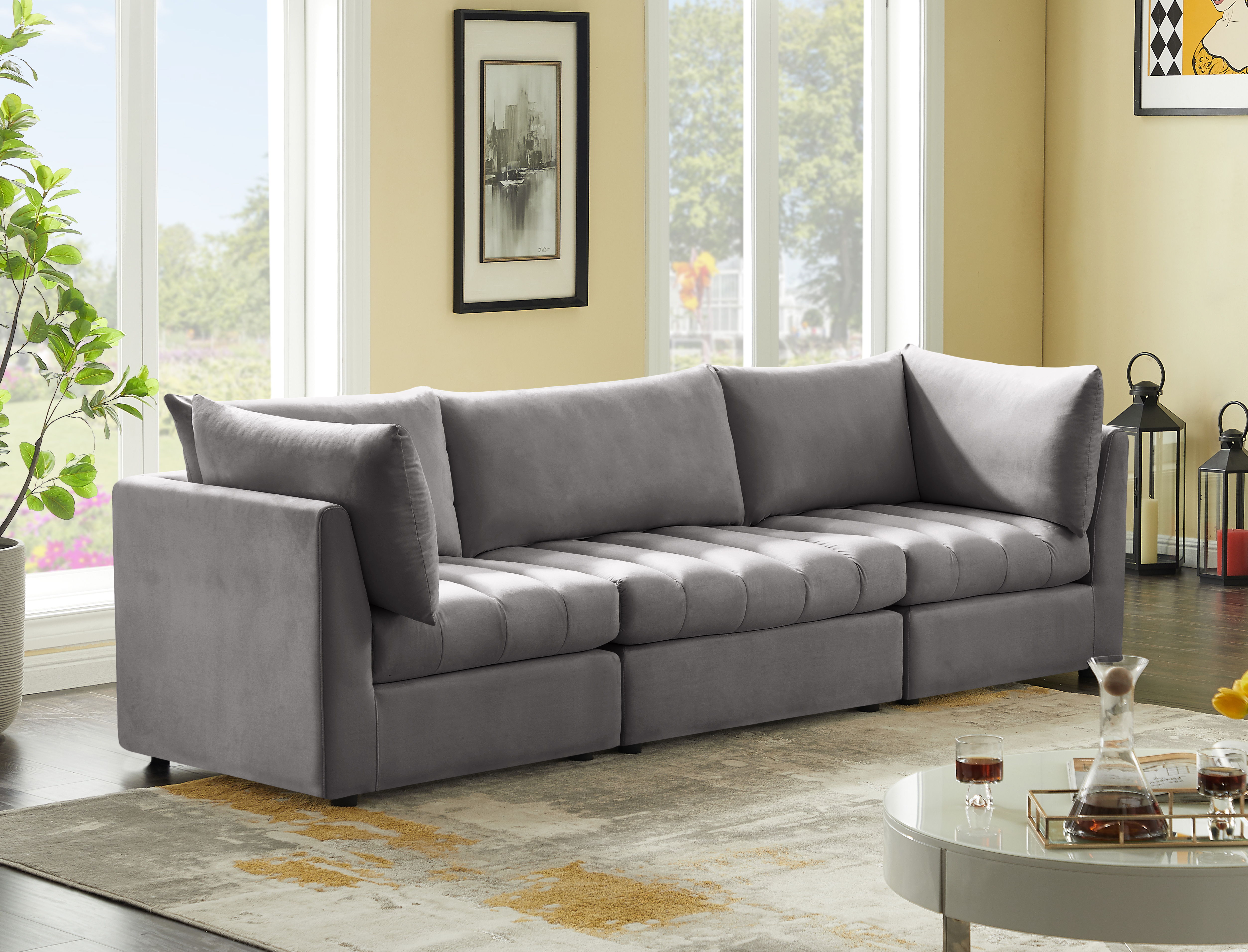 Jacob - Modular 3 Piece Sofa - Gray