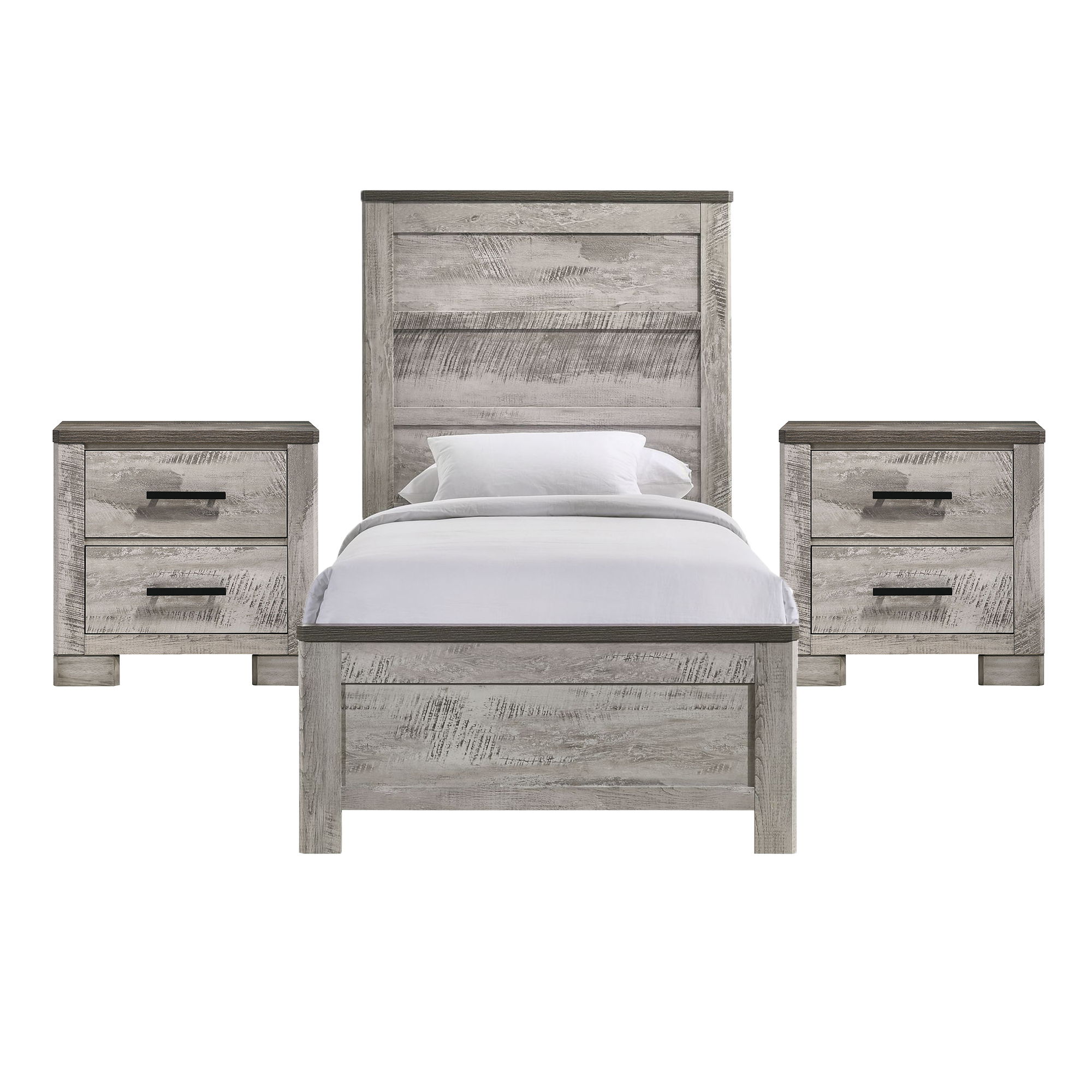 Twin · 3 Pc · Bedroom Set With 2 Nightstands