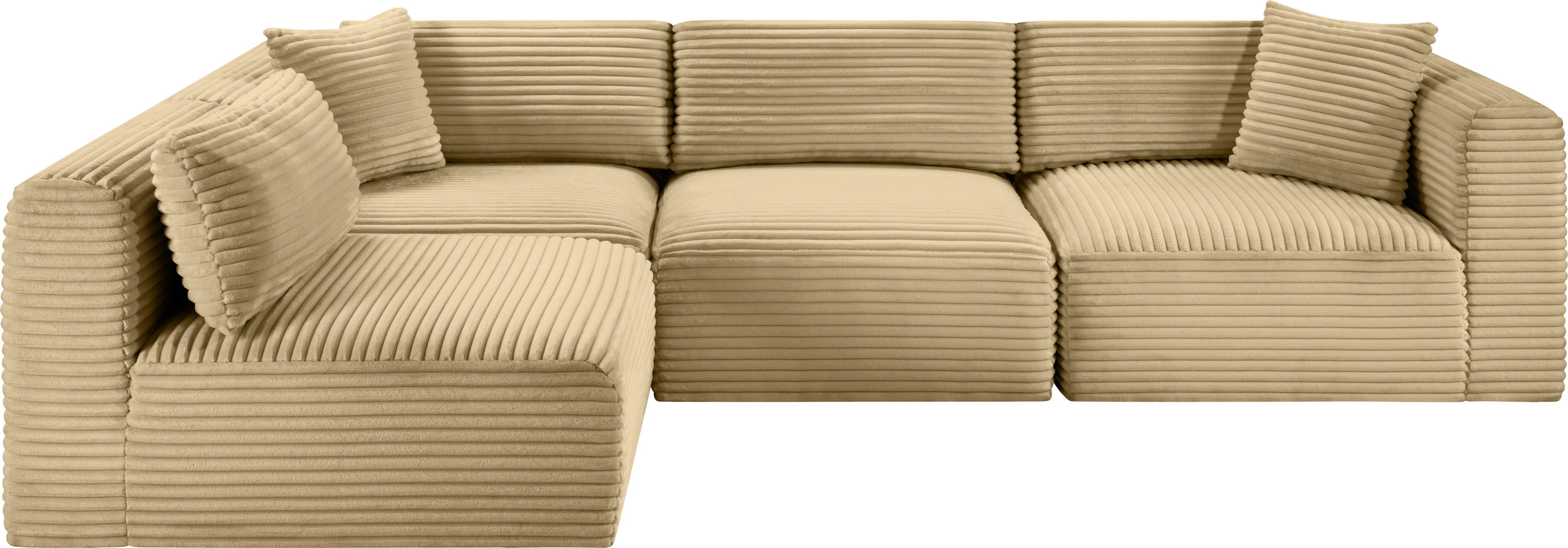 Shaggy - 4 Piece Modular Corner Sectional - Camel