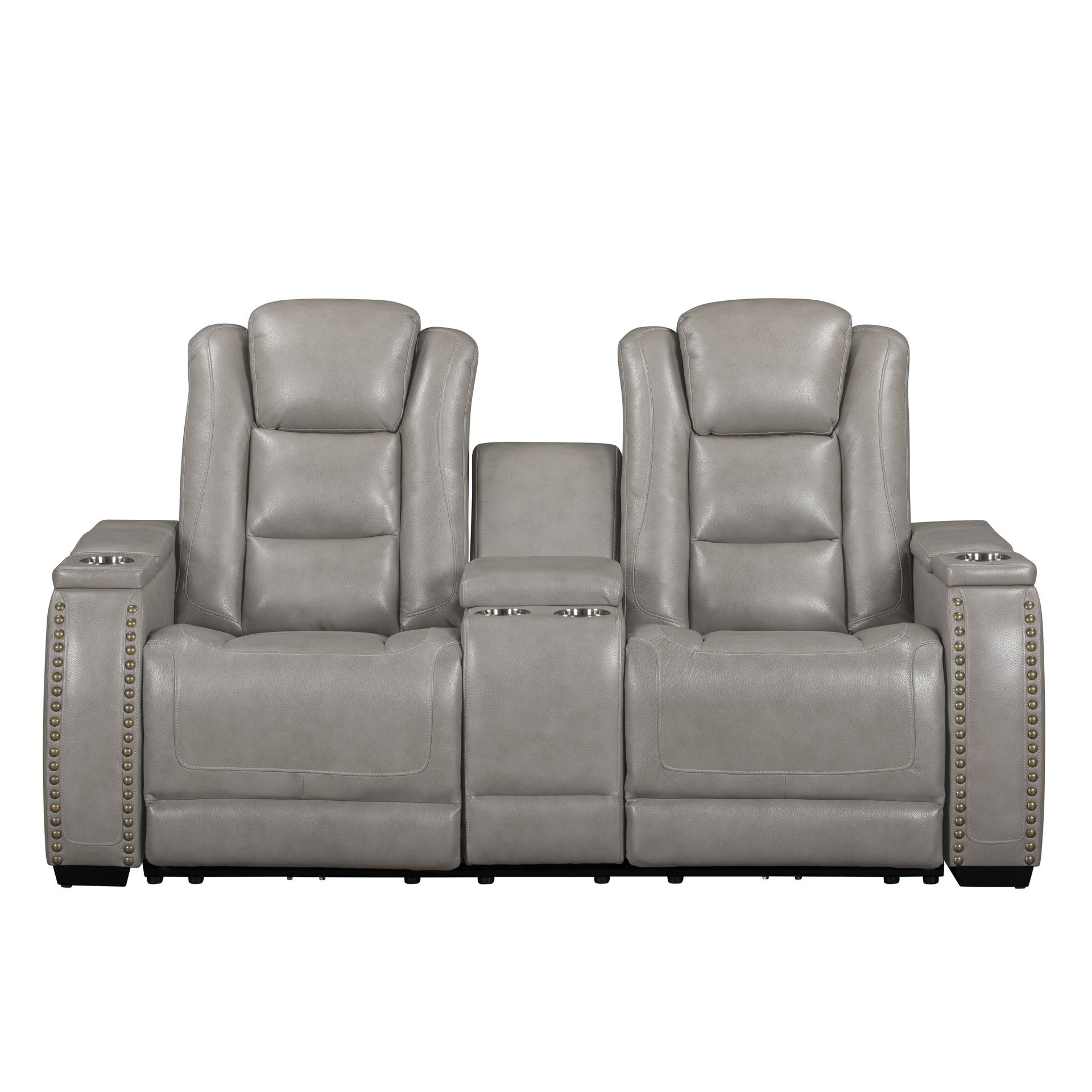 Breckenridge II - Console Loveseat With Dual Recliners - Light Gray