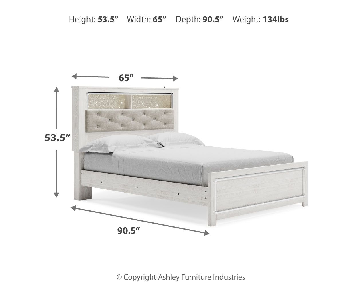 Ashley Furniture Altyra - Queen Panel Bookcase Bed - White - Image 10