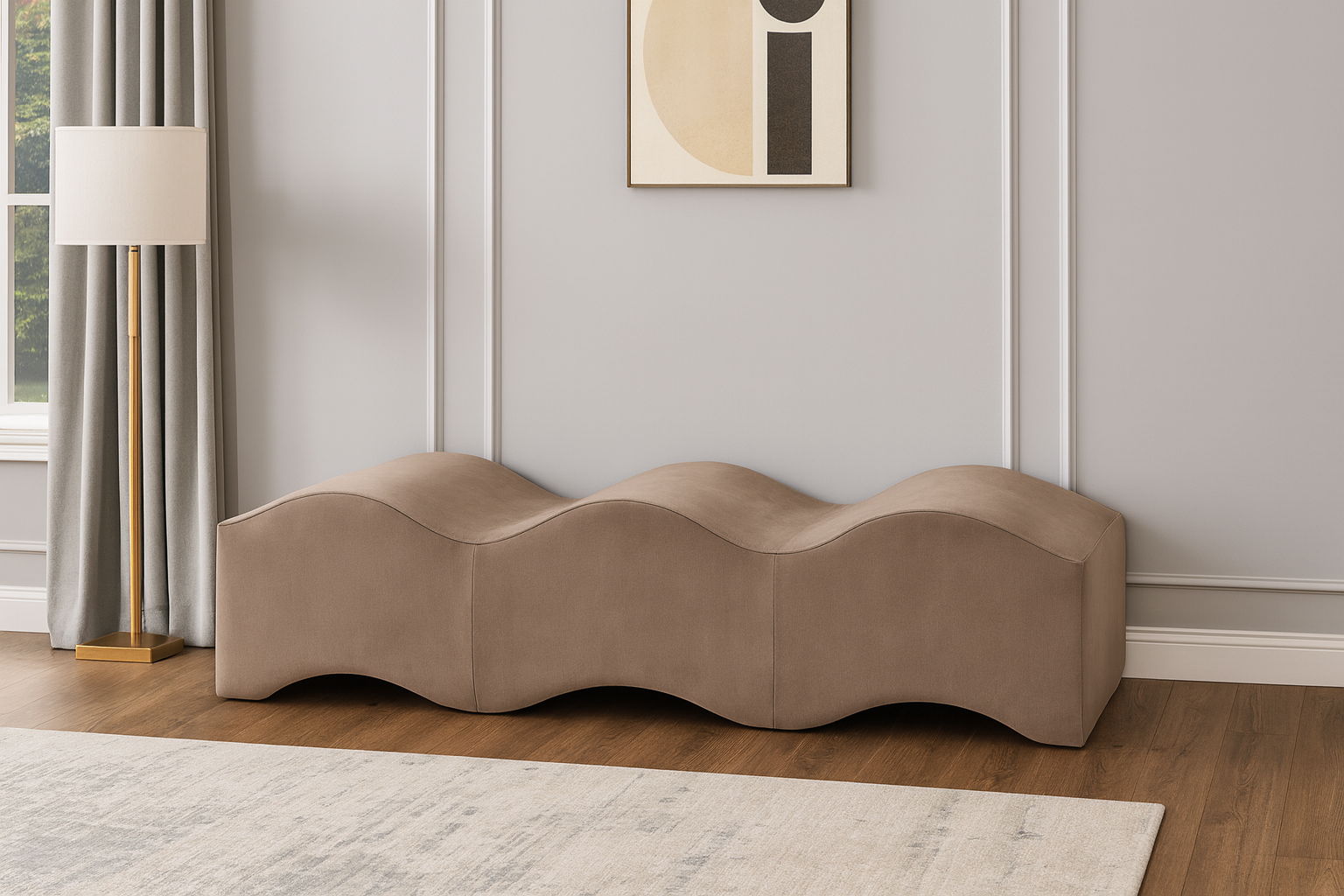 Wave - Bench - Taupe