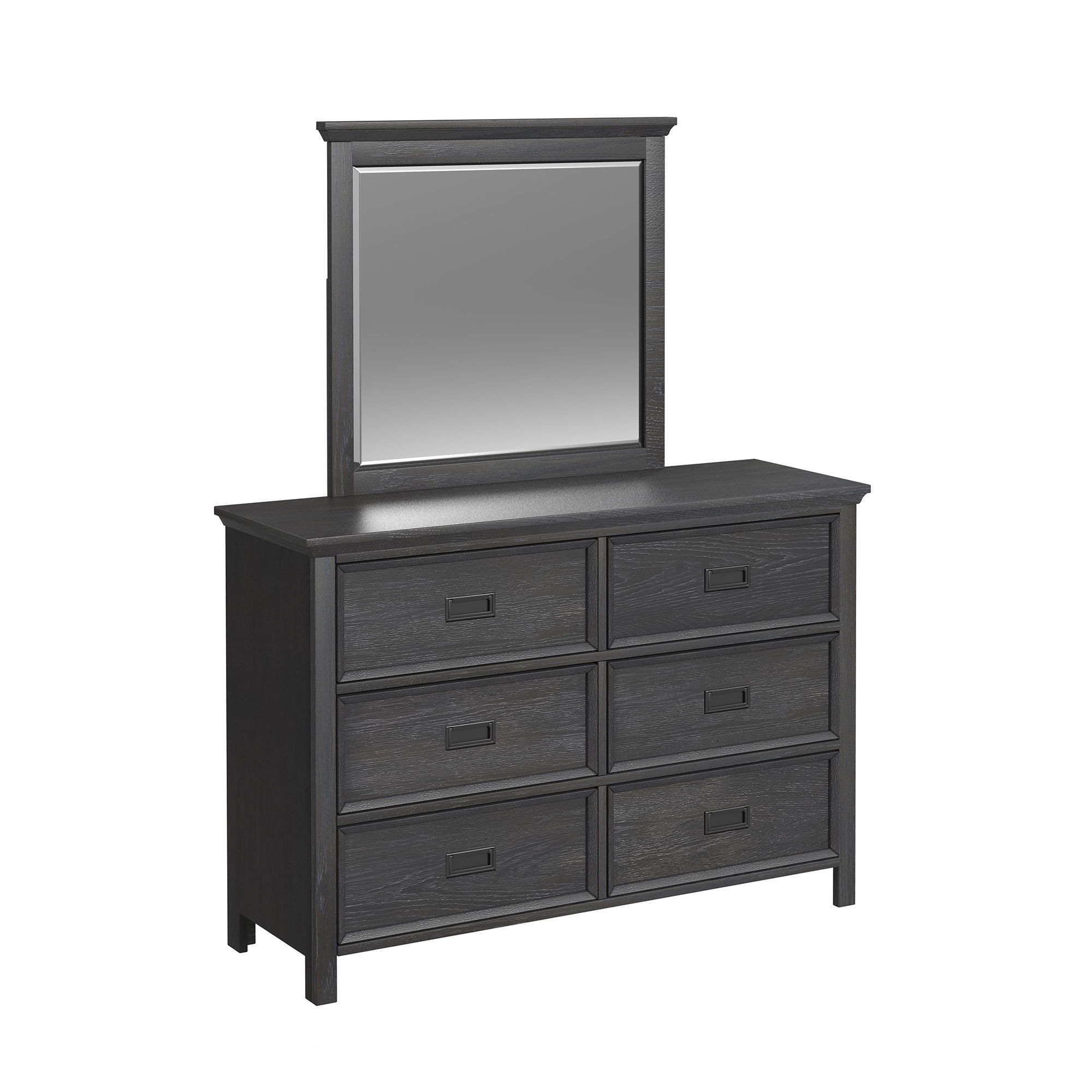 Hampton Kids - Twin Over Full Loft With Ladder And Desk With Speaker 5 Piece Bedroom Set - Charcoal