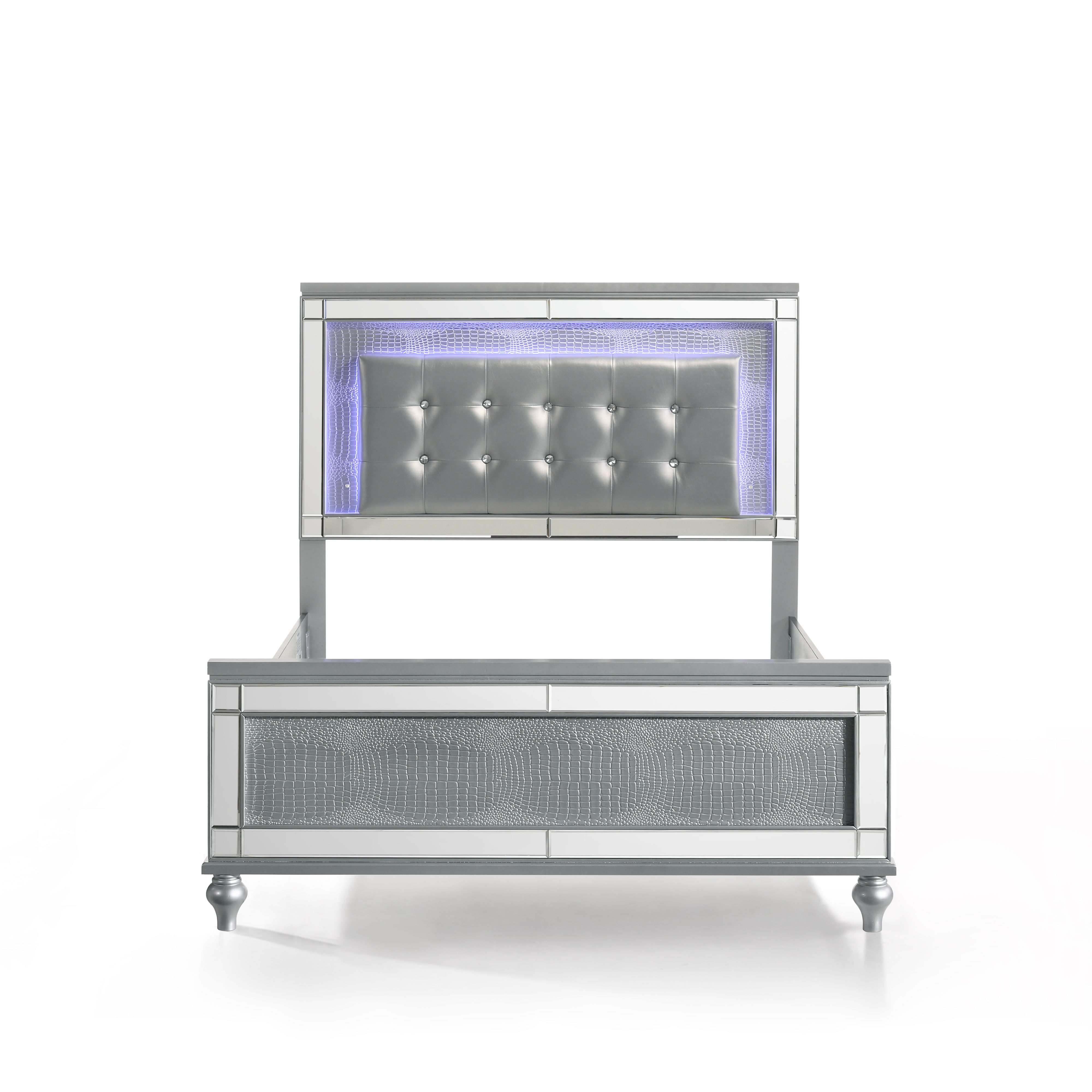 Valentino - 4/6 Full Bed - Silver