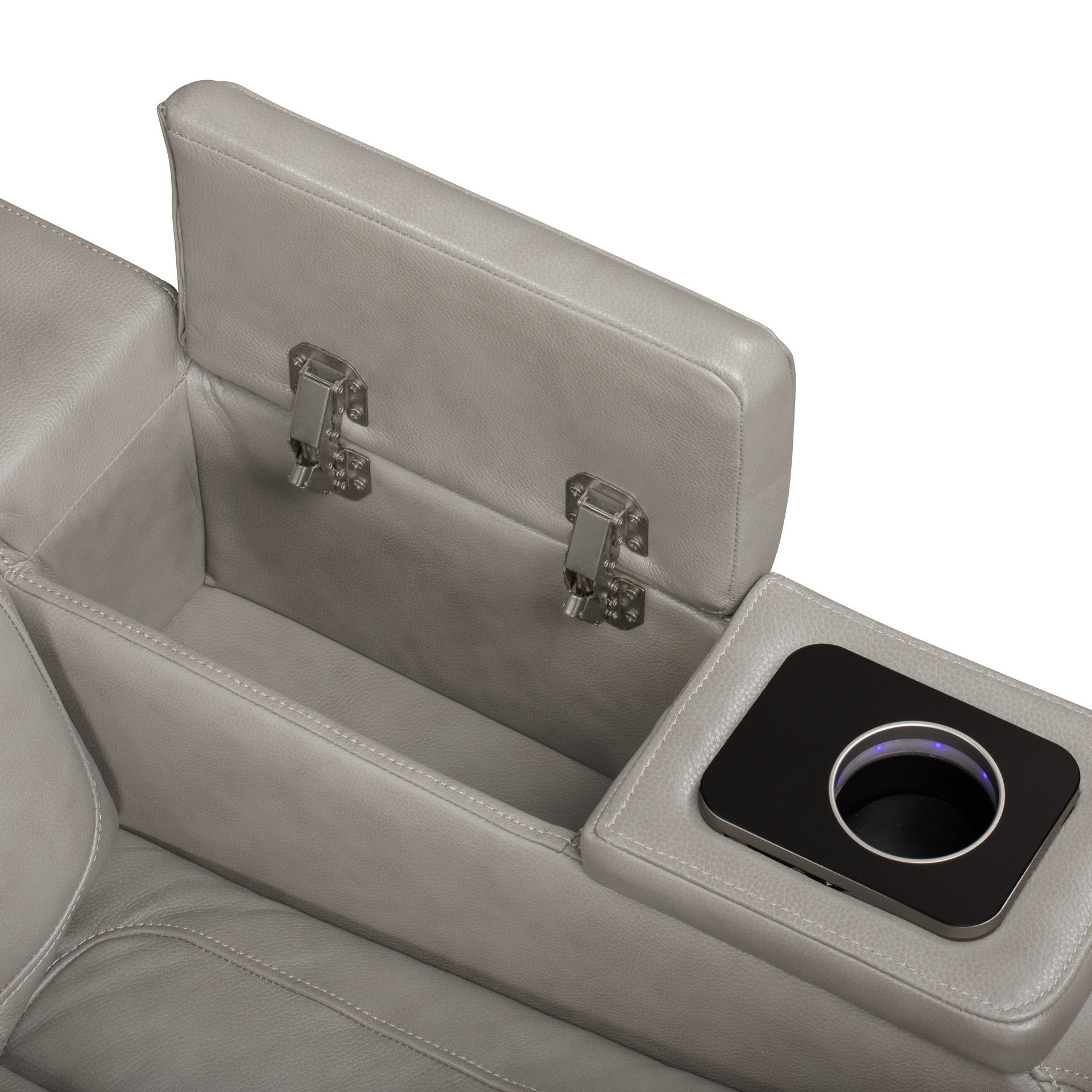 Breckenridge II - Glider Recliner With Power Headrest & Footrest - Light Gray, gray, view 8